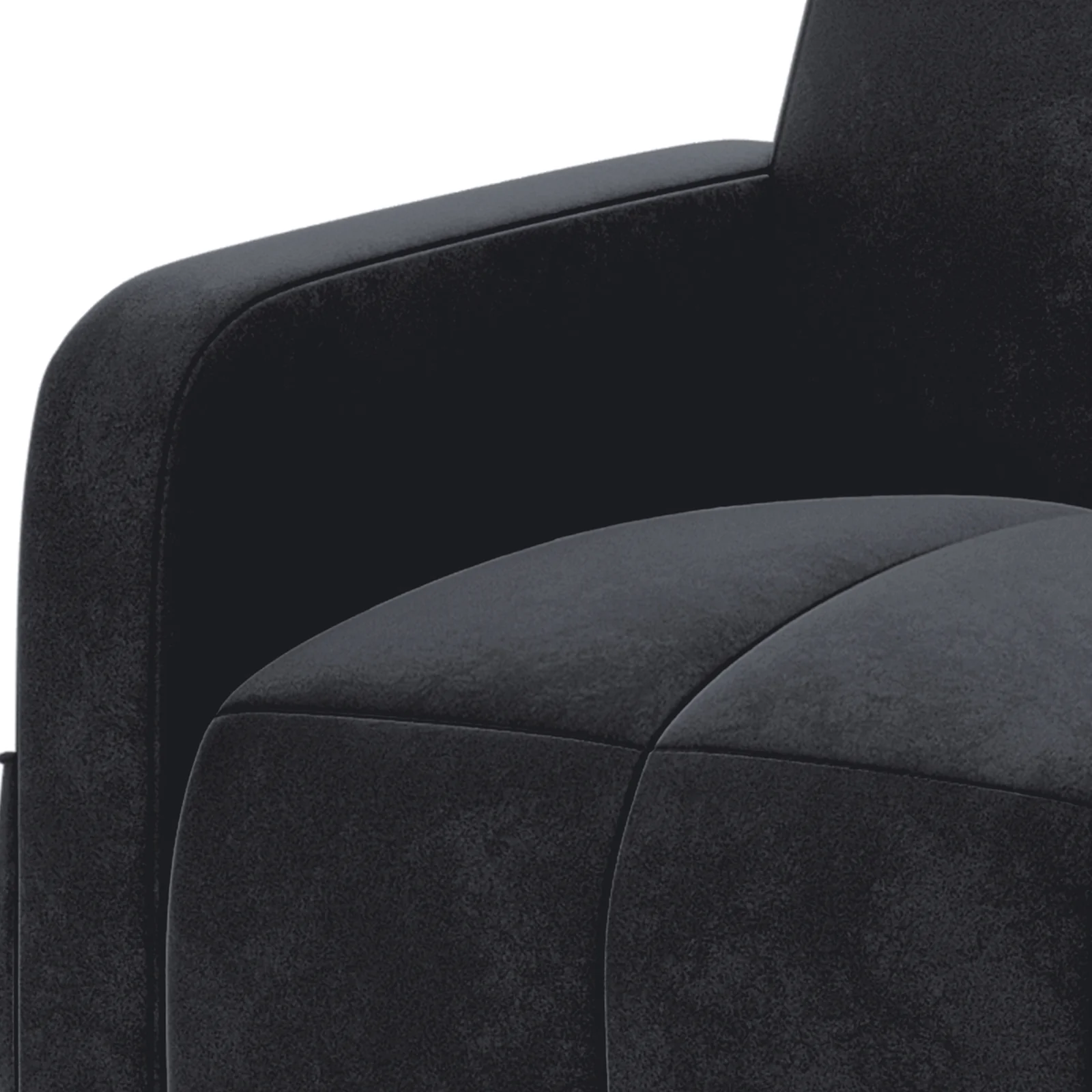 Anica Single Seater Velvet Sofa Chair in Black - Image 9