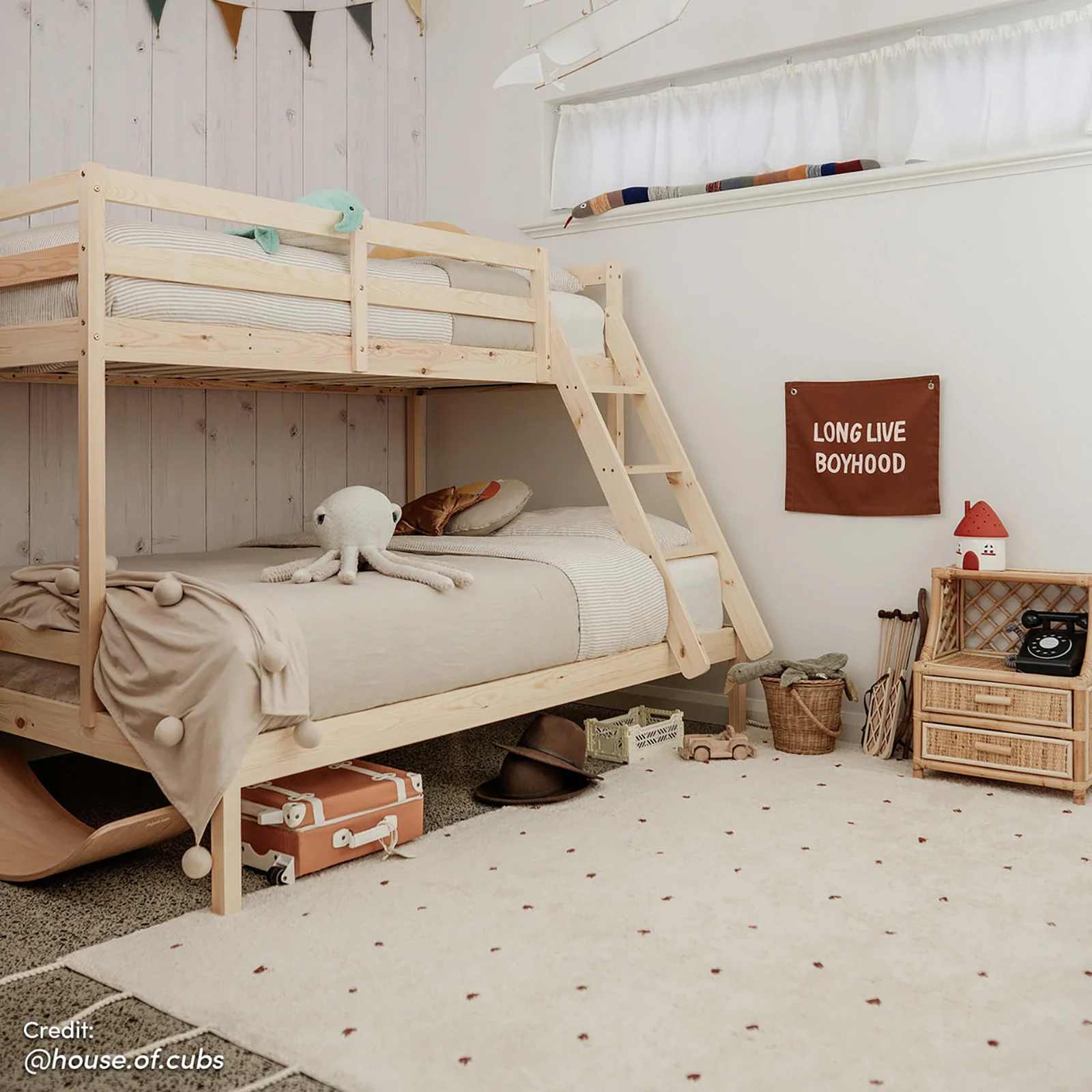 Antonia Solid Pine Wood Triple Bunk Bed in Natural - Image 6