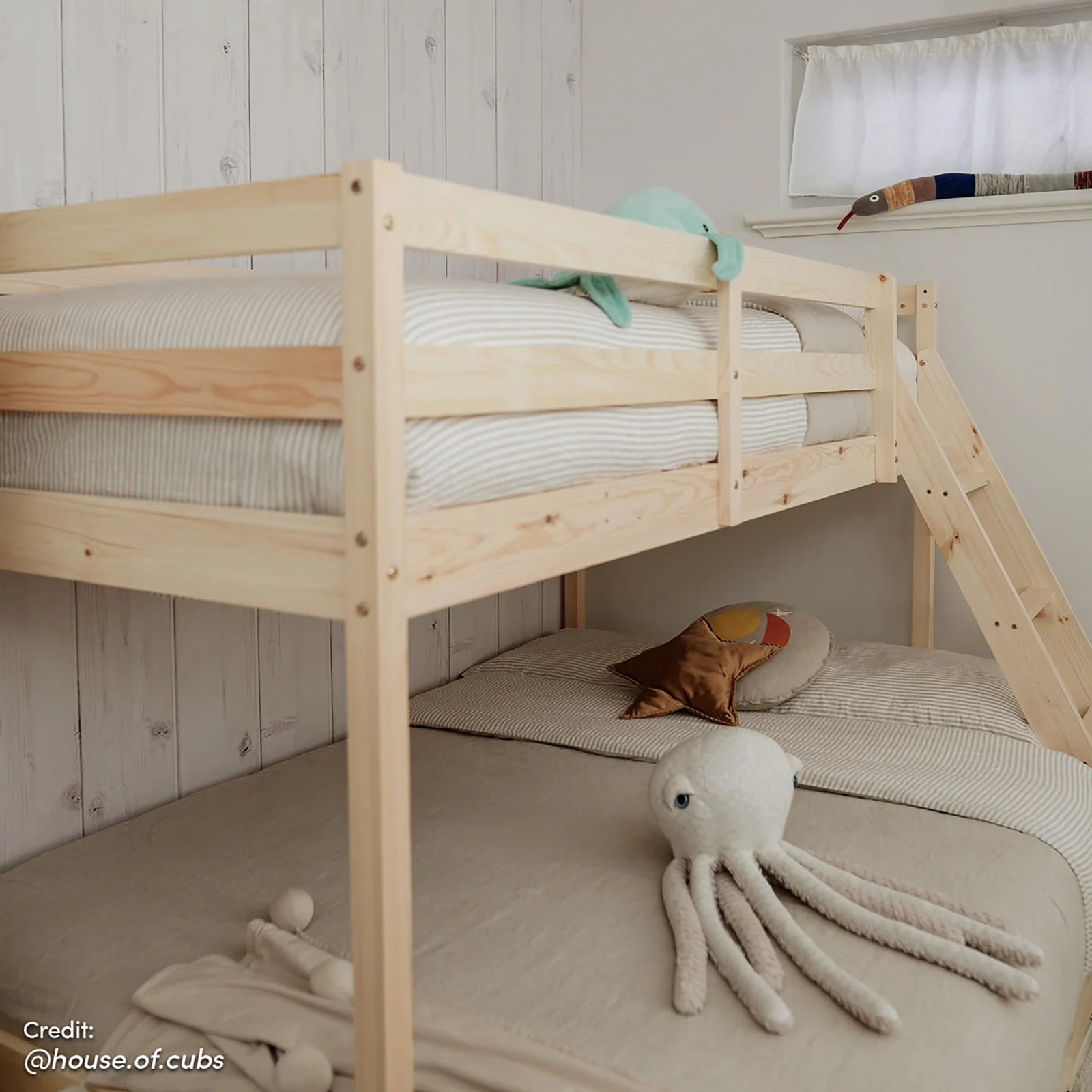 Antonia Solid Pine Wood Triple Bunk Bed in Natural - Image 8