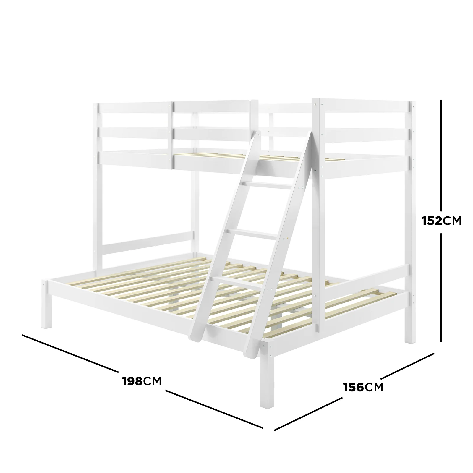 Antonia Solid Pine Wood Triple Bunk Bed in White - Image 3