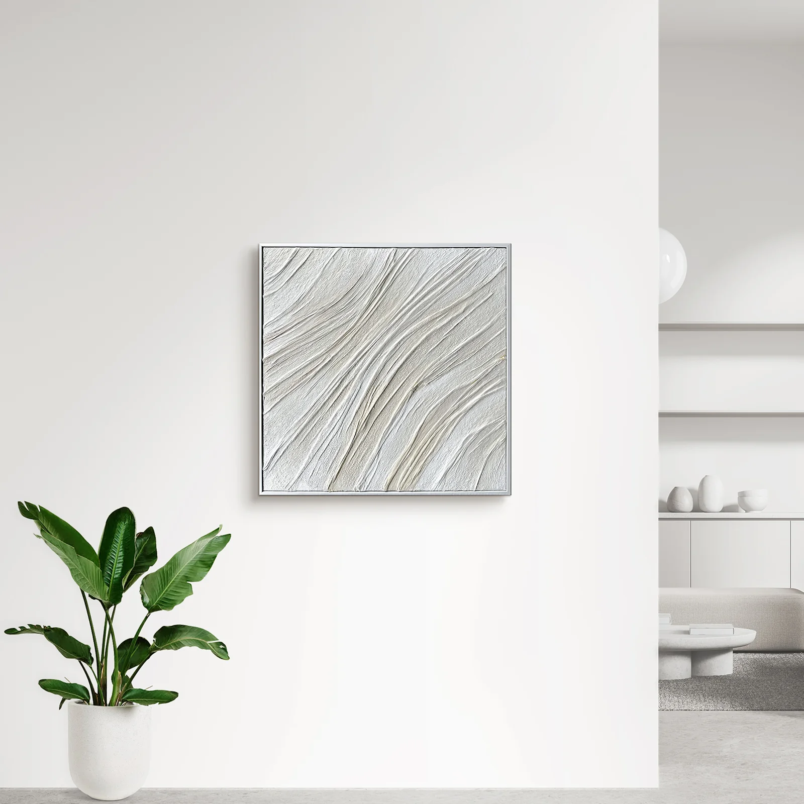 Anya 80x80cm Framed Textured Canvas 3D Wall Art - Image 7
