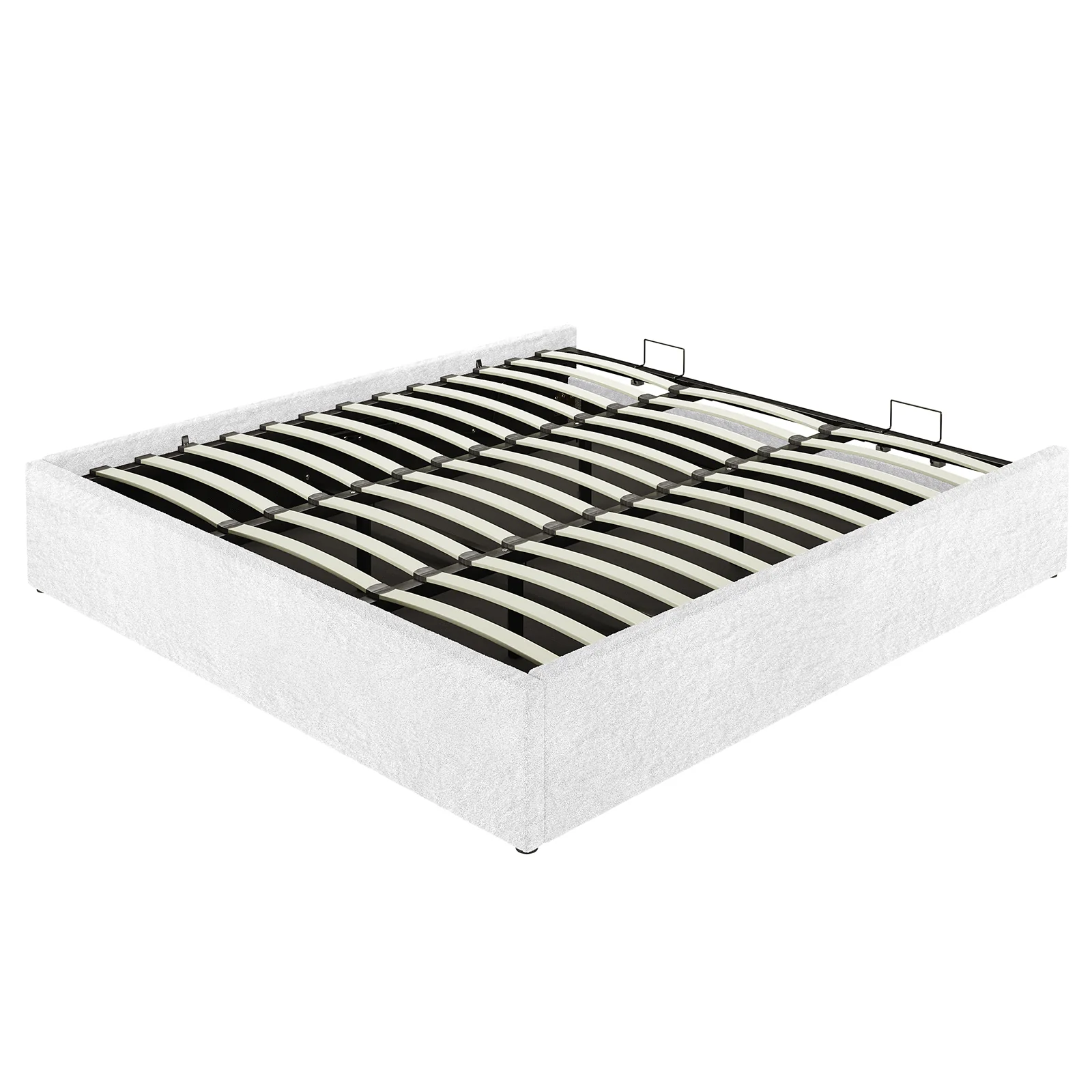Aquila & Fabia King Headboard & Storge Bed Base Set in Cream White - Image 10