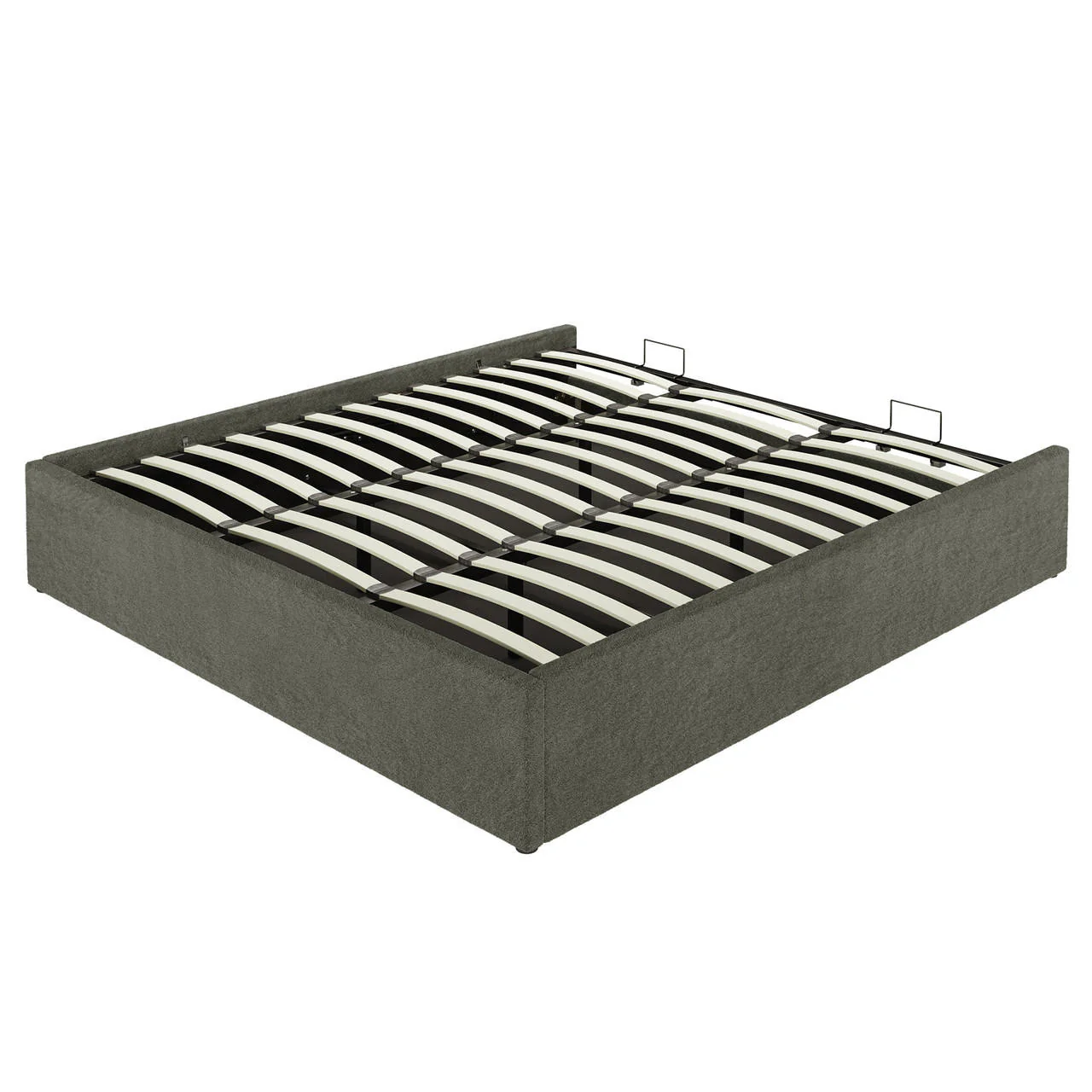 Aquila King Extra Wide Headboard & Fabia Gas-lift Storage Bed Base Set in Green - Image 10