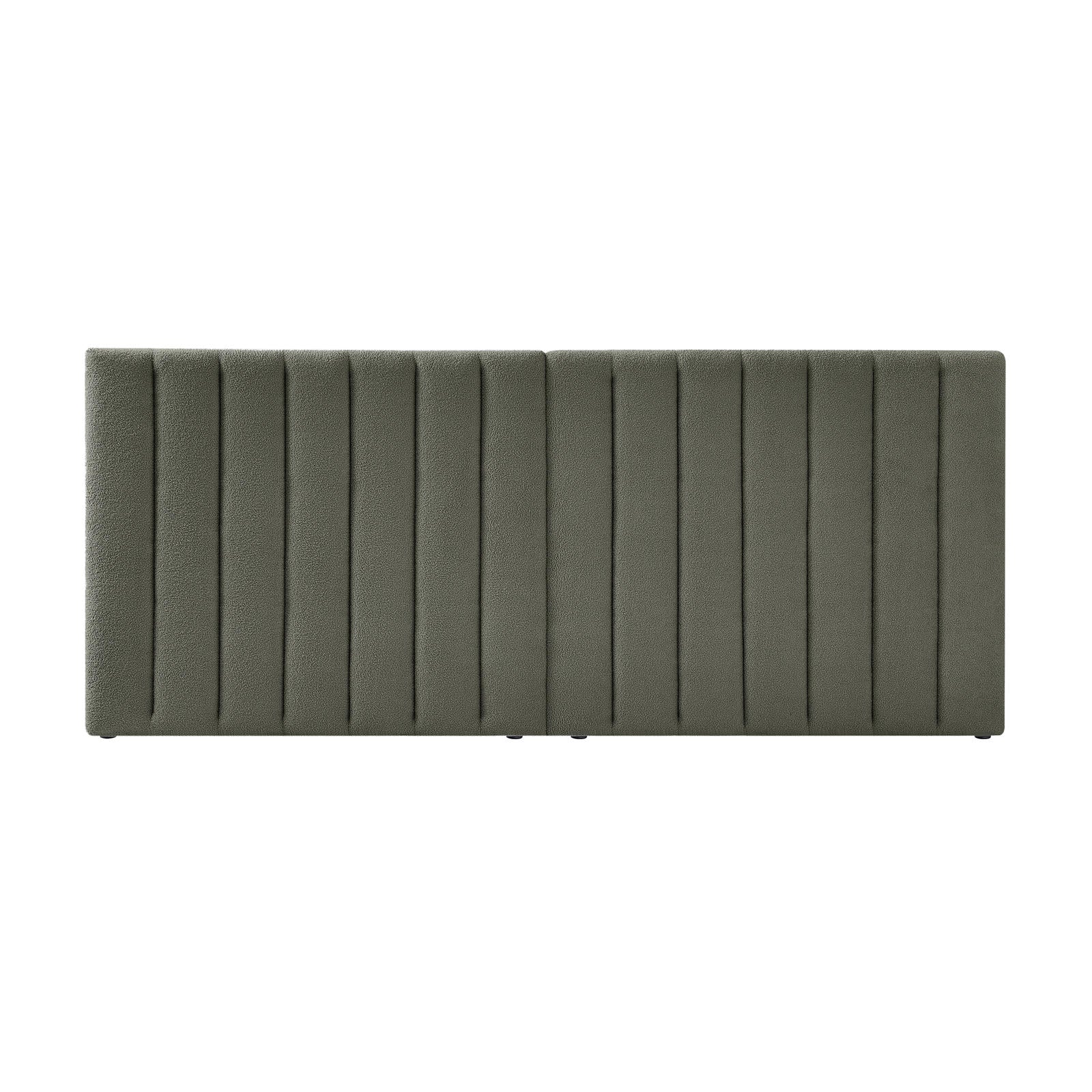 Aquila Queen Extra Wide Boucle Headboard in Green
