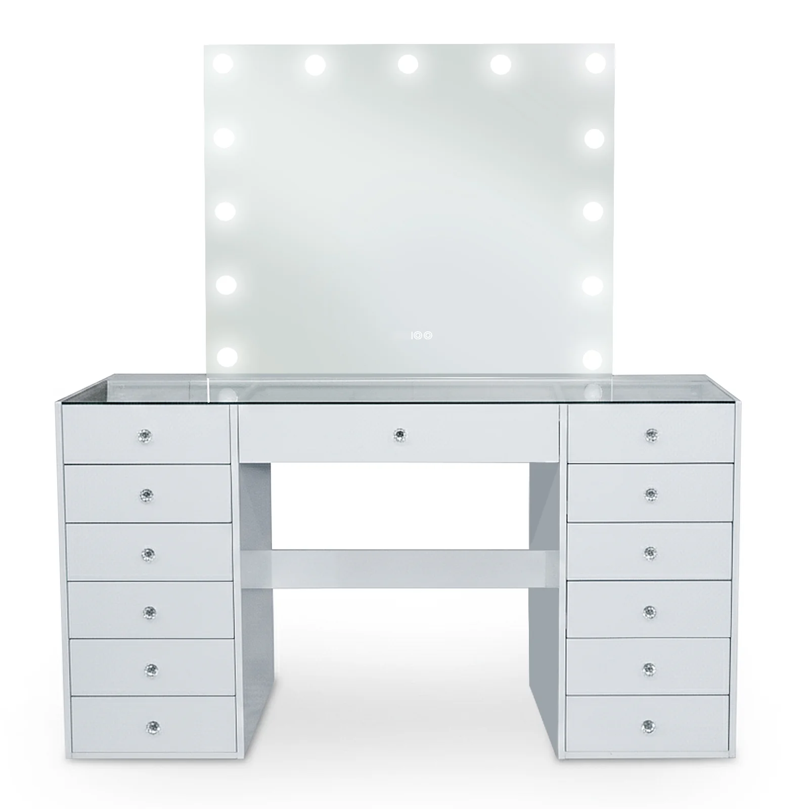 Arielle Makeup Vanity with Hollywood LED Lights in White - Image 15