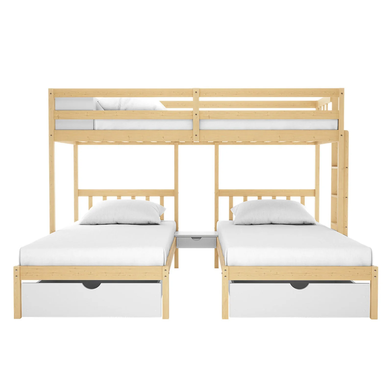 Aristos & Venus Bunk Bed & Mattress Package in White & Natural - Image 5