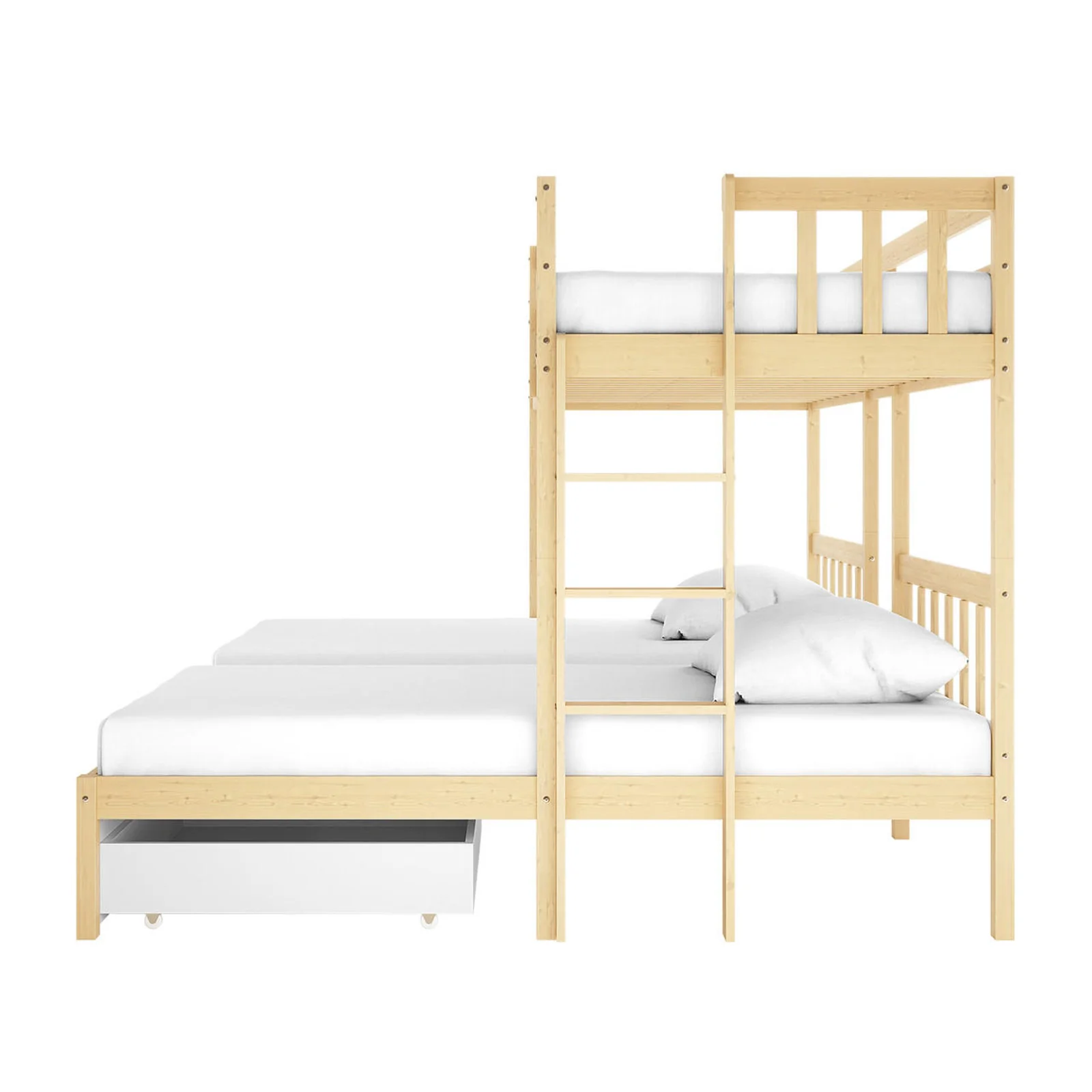 Aristos & Venus Bunk Bed & Mattress Package in White & Natural - Image 7