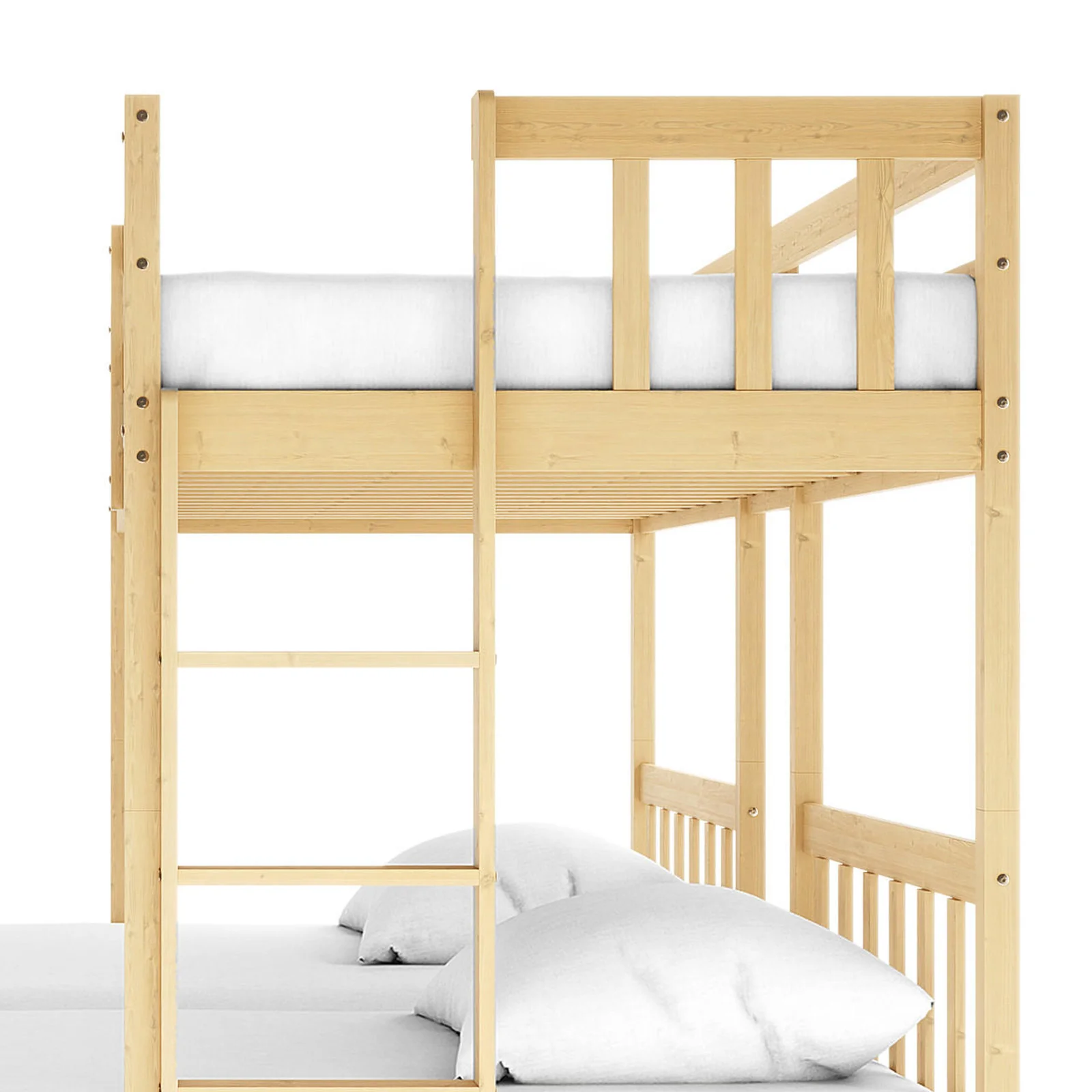 Aristos & Venus Bunk Bed & Mattress Package in White & Natural - Image 9