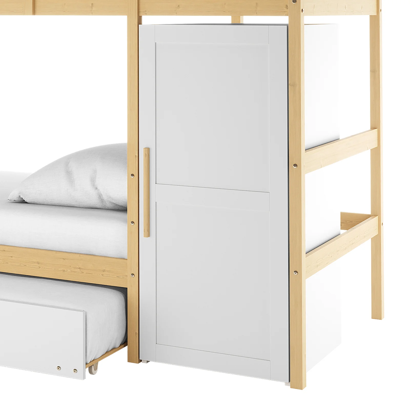 Aron Single Storage Bunk Bed with Trundle in Natural - Image 7