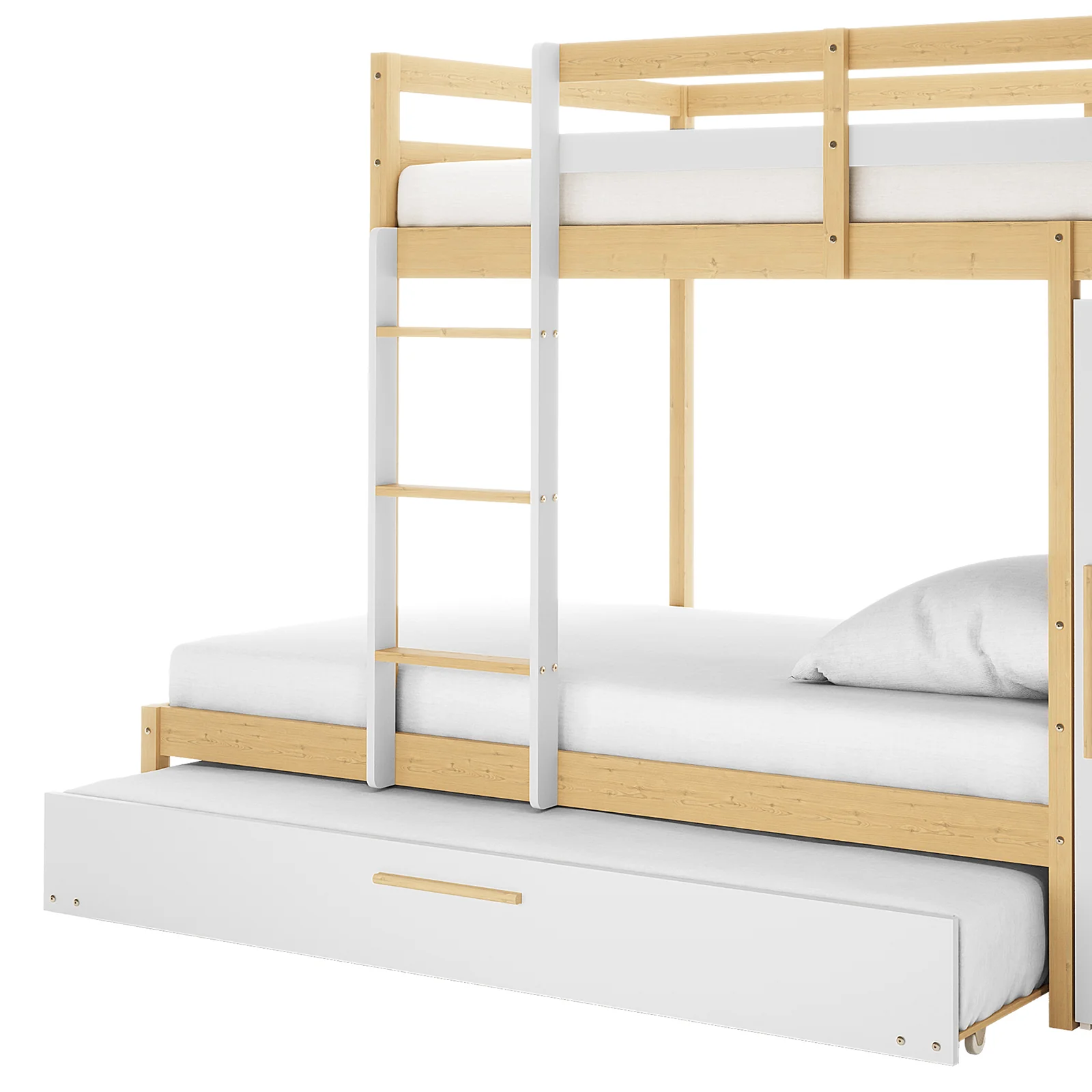 Aron Single Storage Bunk Bed with Trundle in Natural - Image 8
