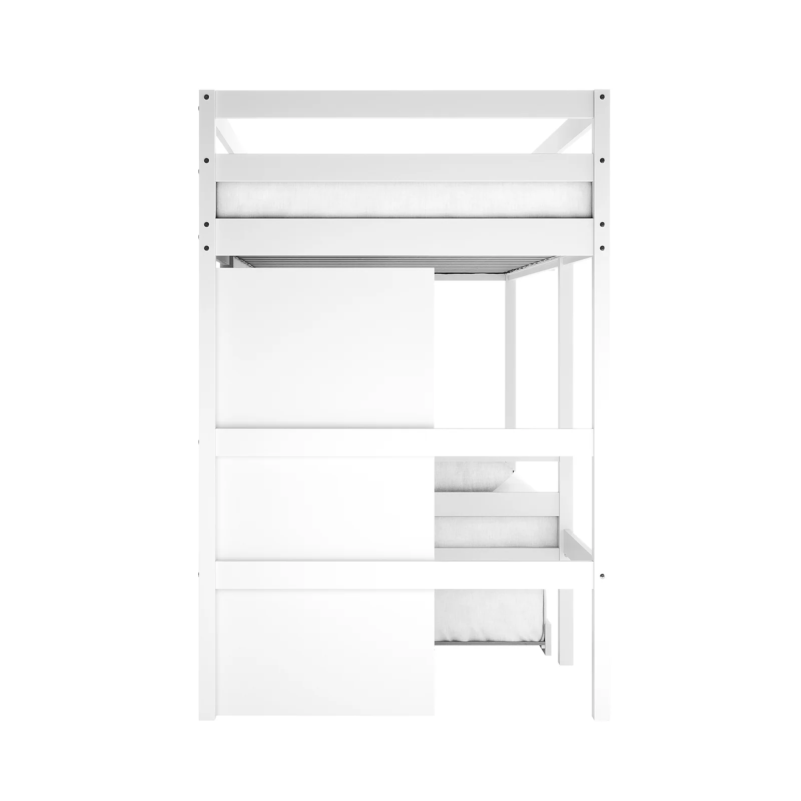 Aron Single Storage Bunk Bed with Trundle in White - Image 6