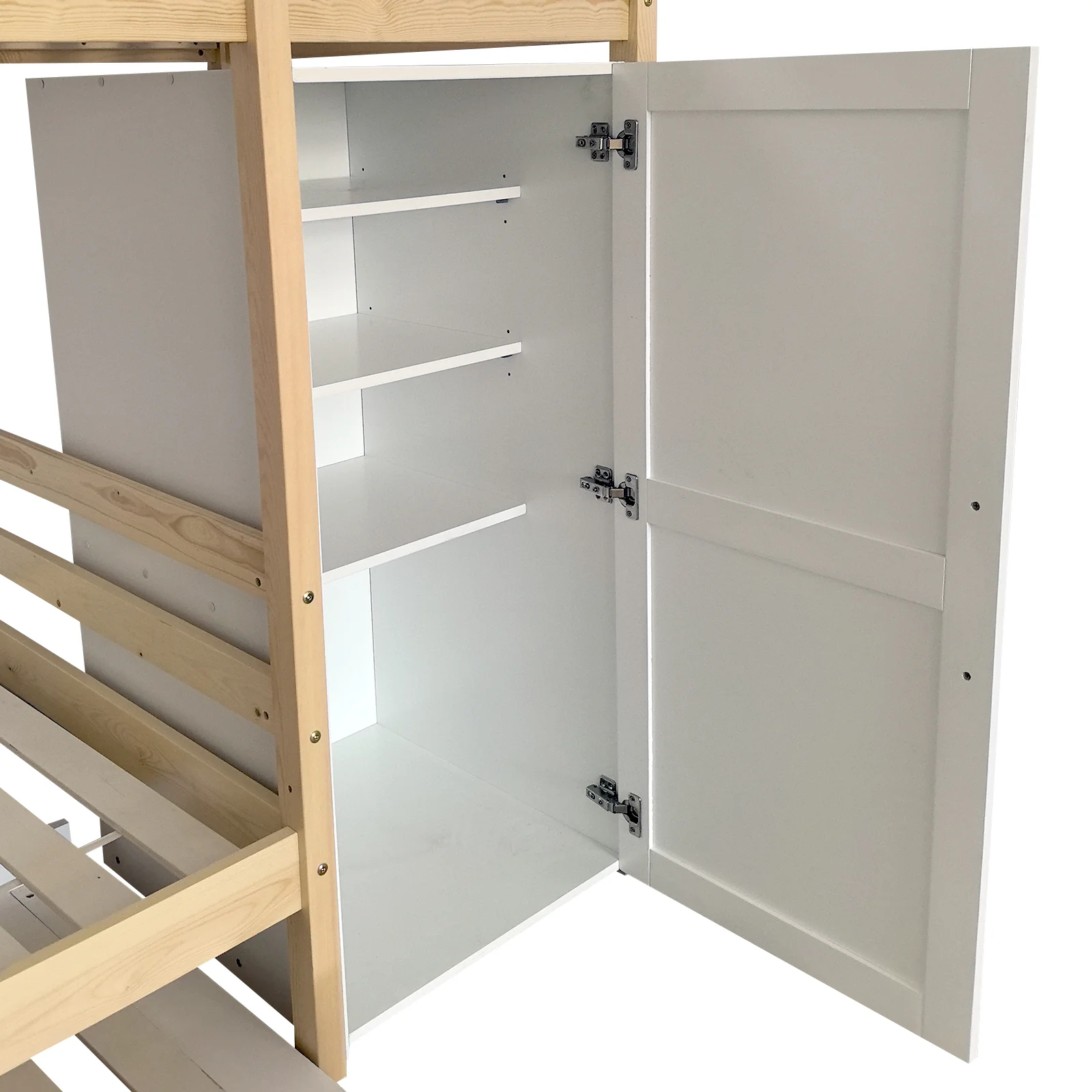 Aron & Thermis Bunk Bed & Mattress Set in White & Natural - Image 11