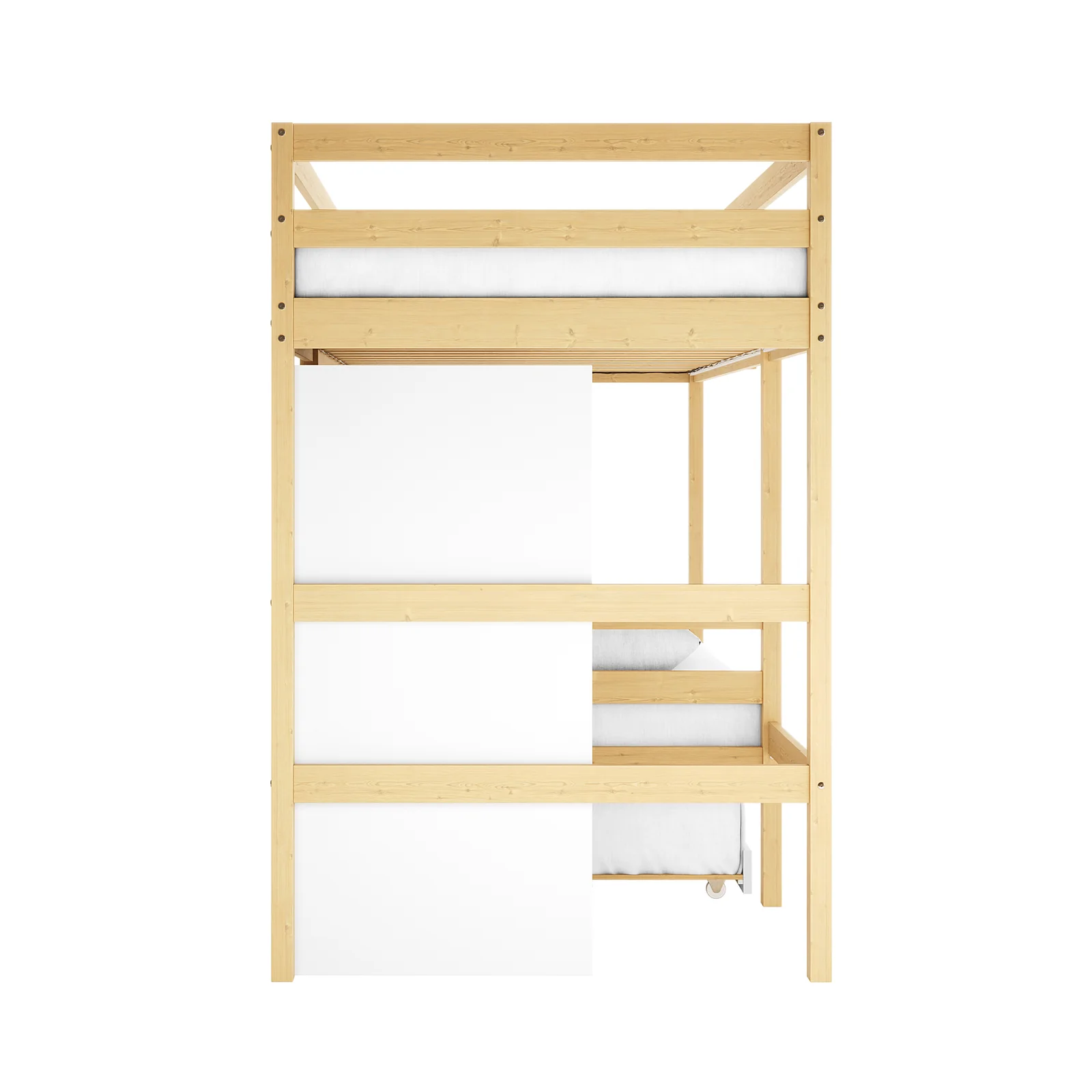 Aron & Thermis Bunk Bed & Mattress Set in White & Natural - Image 8