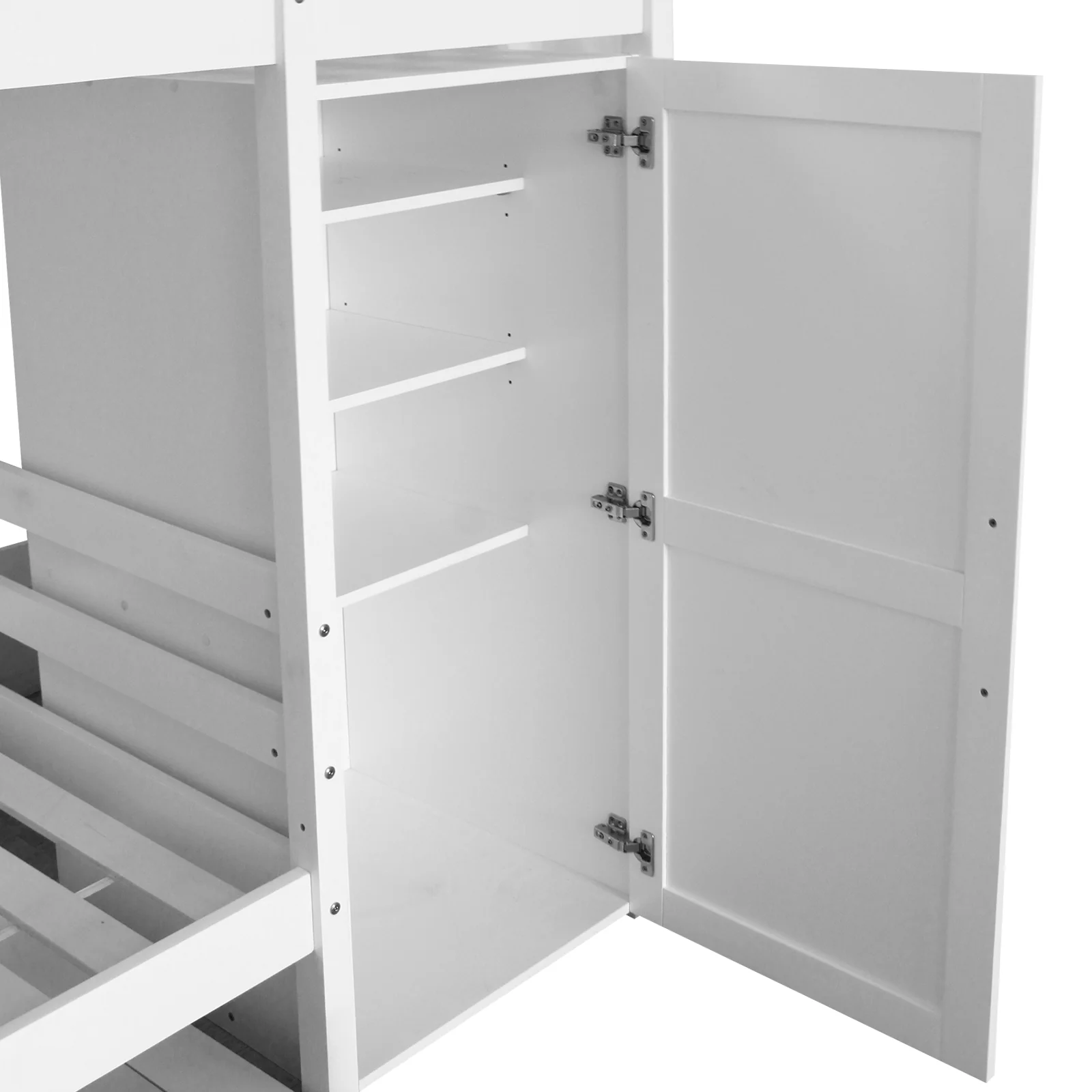 Aron & Thermis Twin Bunk Bed & Mattress Set in White - Image 11