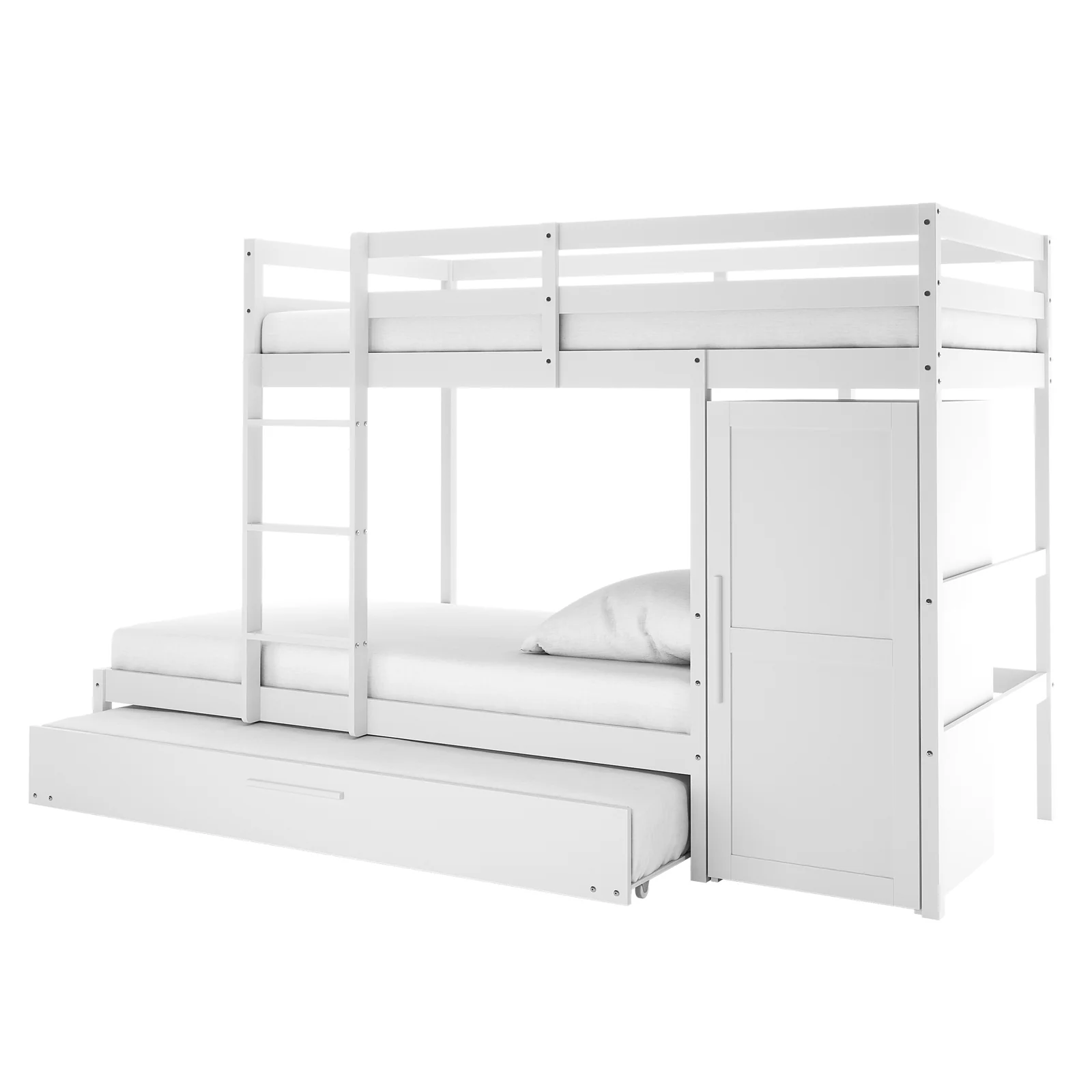 Aron & Thermis Twin Bunk Bed & Mattress Set in White - Image 5