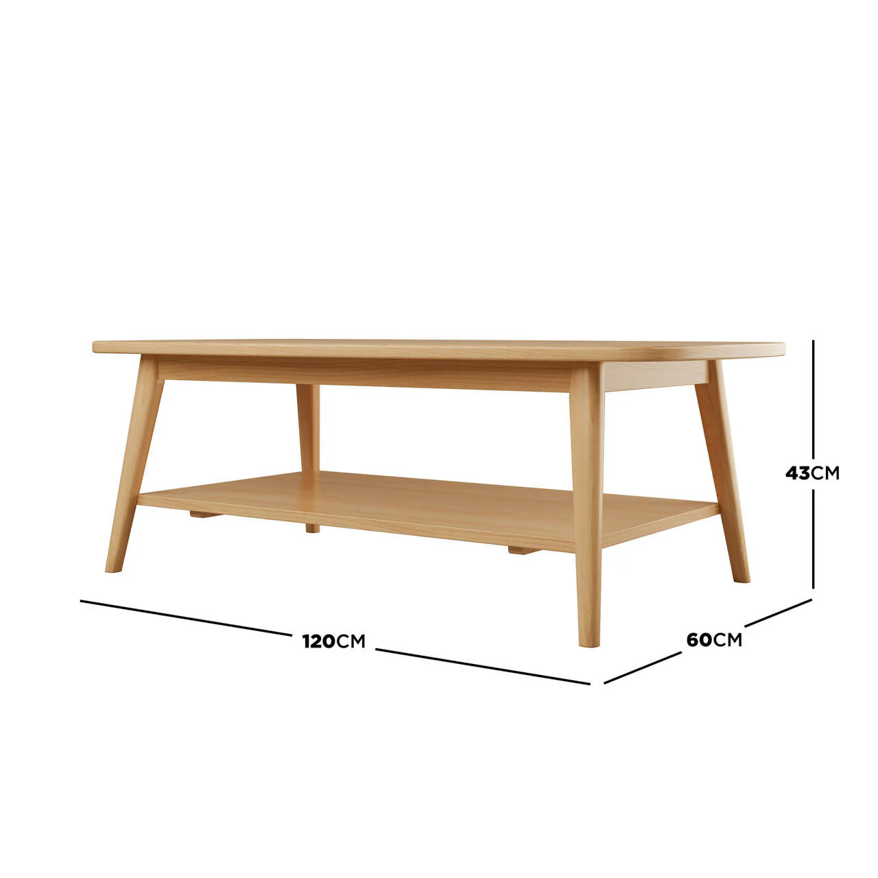Asher 120cm American Oak Timber Coffee Table Natural - Image 12