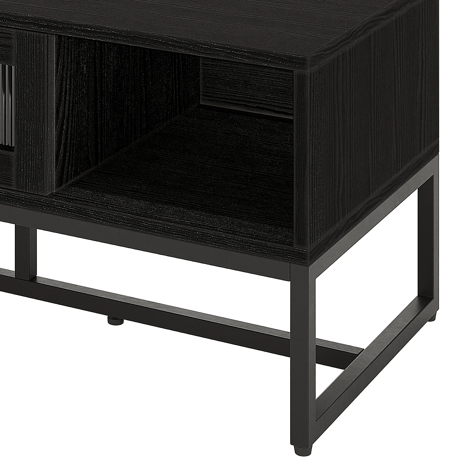 Ashley Coffee Table with Fluted Glass Door in Black - Image 7