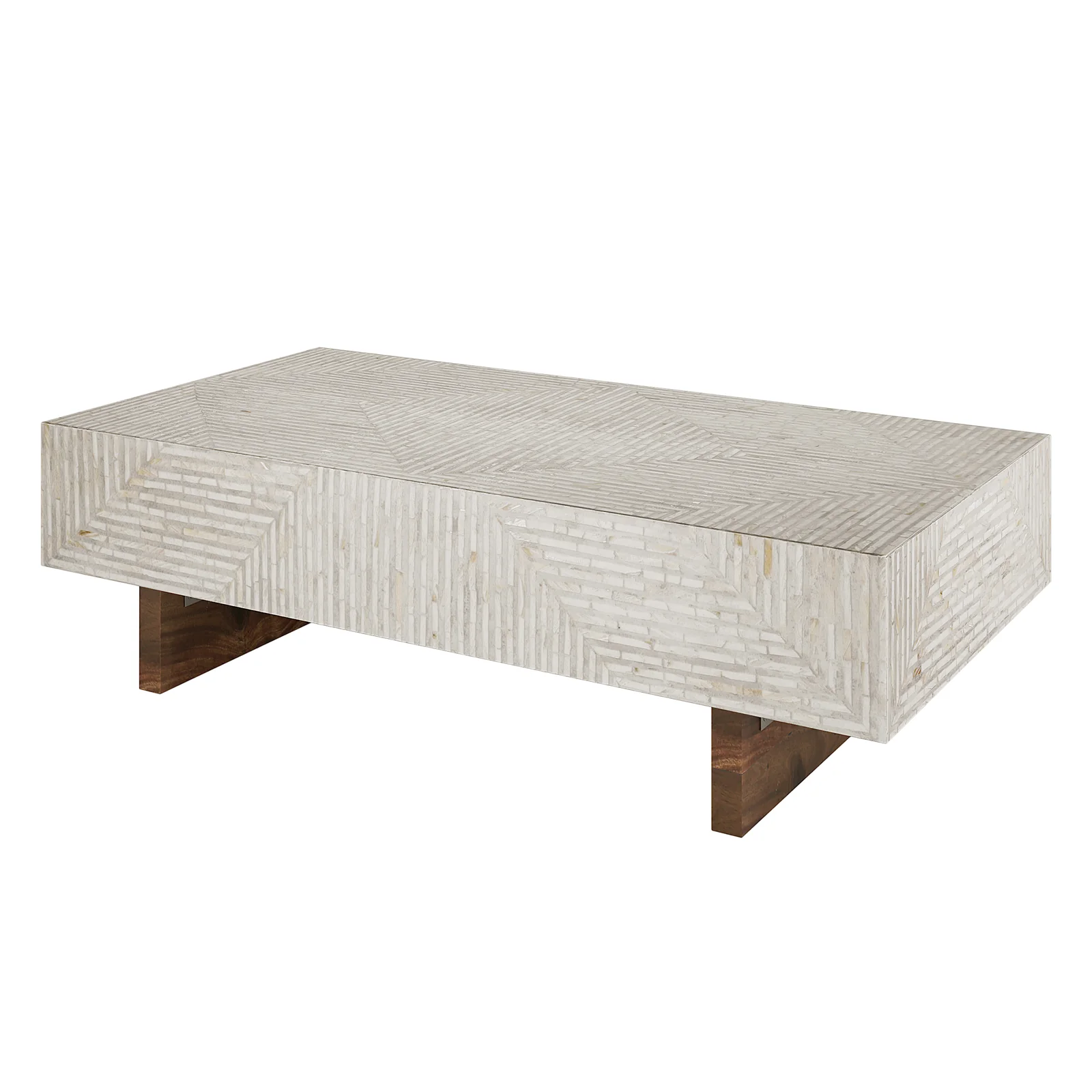 Audino Mother of Pearl Inlay Coffee Table in Ivory & Grey