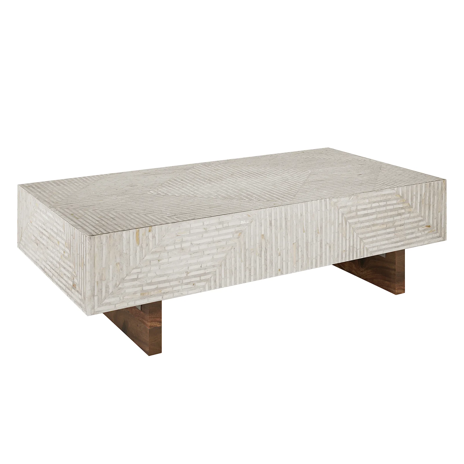 Audino Mother of Pearl Inlay Coffee Table in Ivory & Grey - Image 5