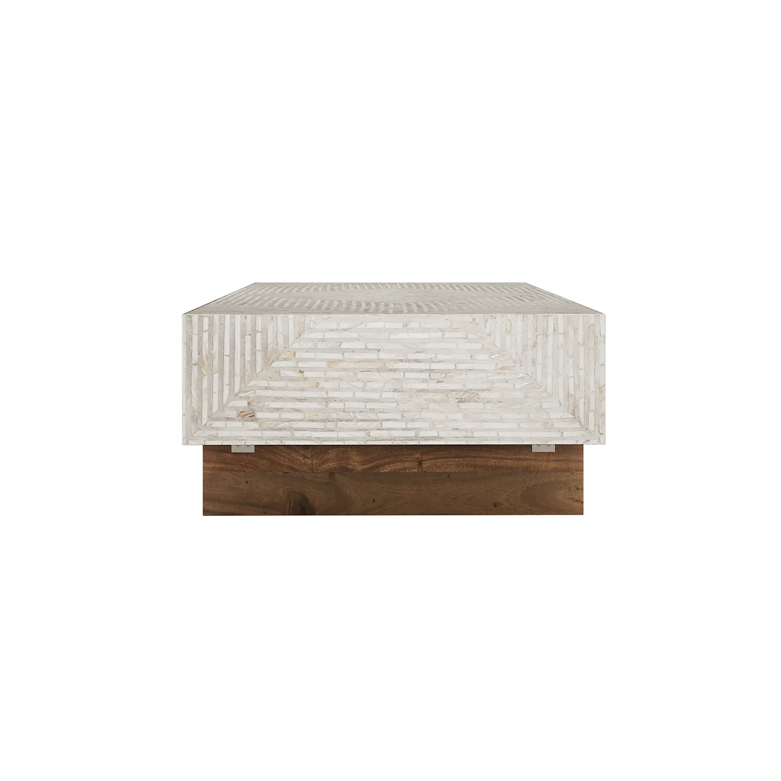 Audino Mother of Pearl Inlay Coffee Table in Ivory & Grey - Image 6