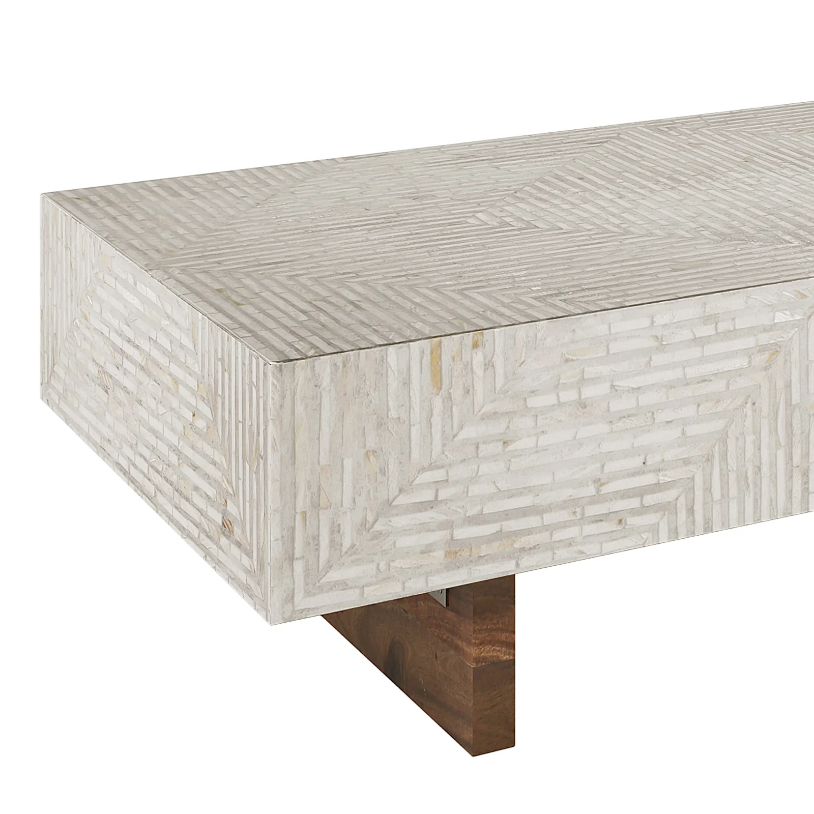 Audino Mother of Pearl Inlay Coffee Table in Ivory & Grey - Image 7