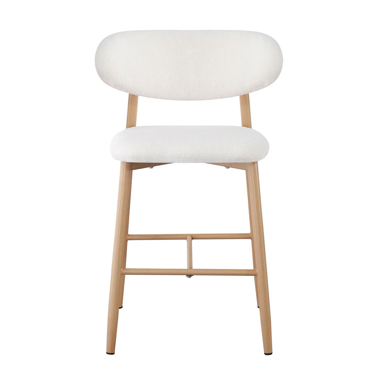 Audrey Curved Bar Stool & Dining Chair Set of 4 in Cream White - Image 5