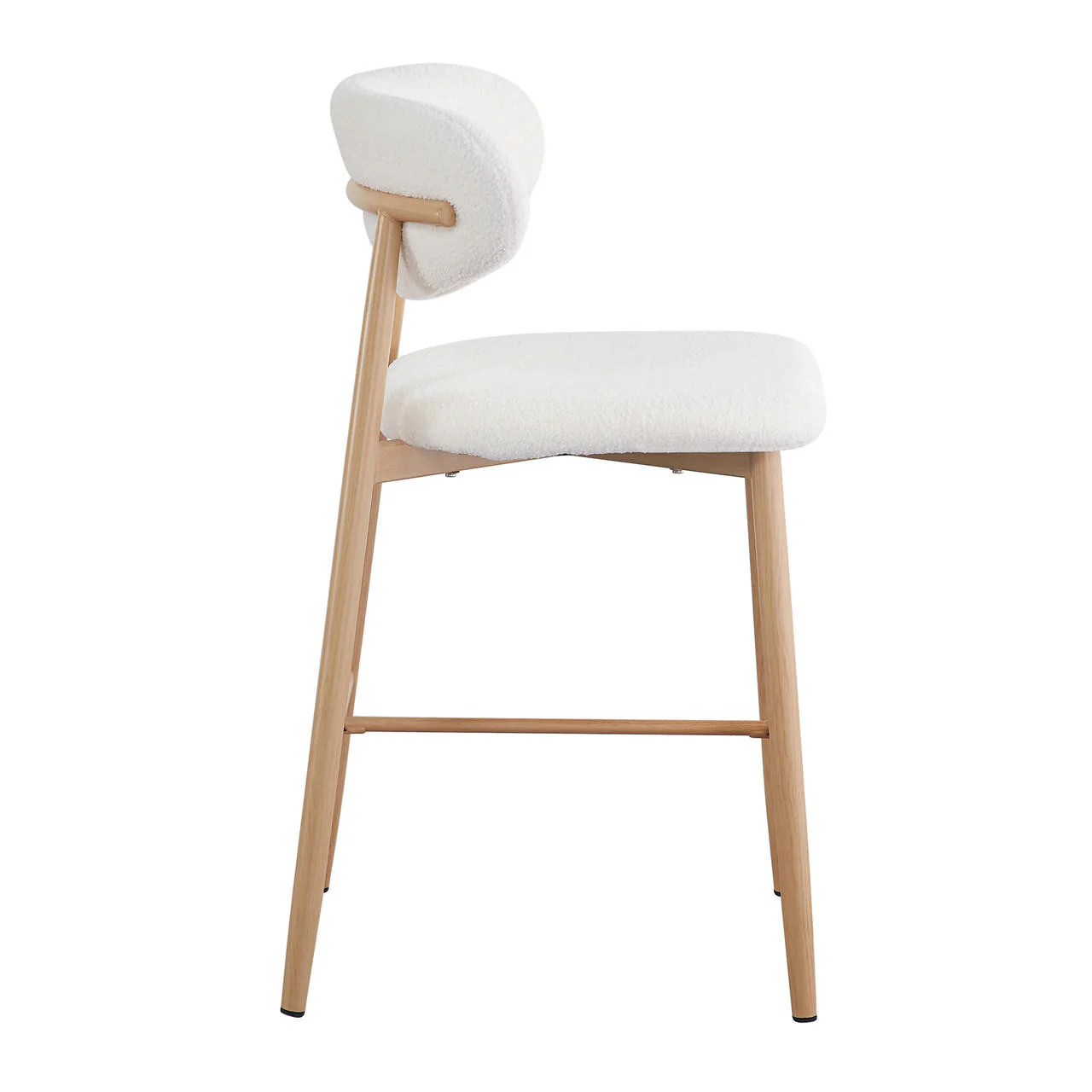 Audrey Curved Bar Stool & Dining Chair Set of 4 in Cream White - Image 7