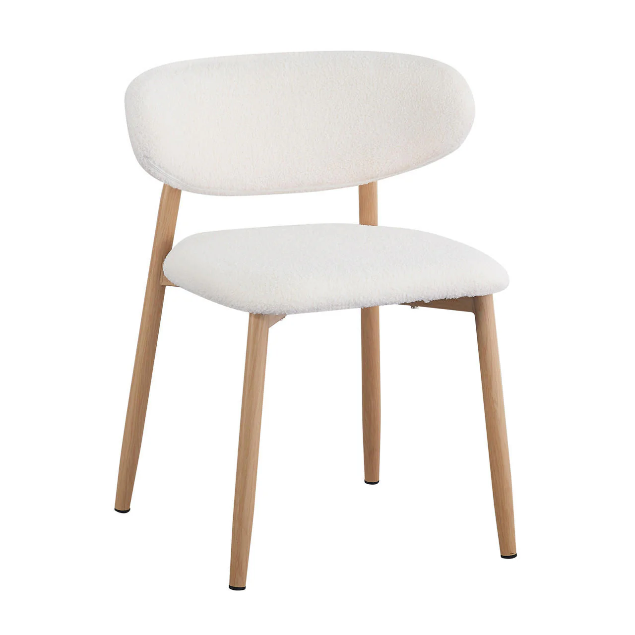 Audrey Curved Bar Stool & Dining Chair Set of 4 in Cream White - Image 9