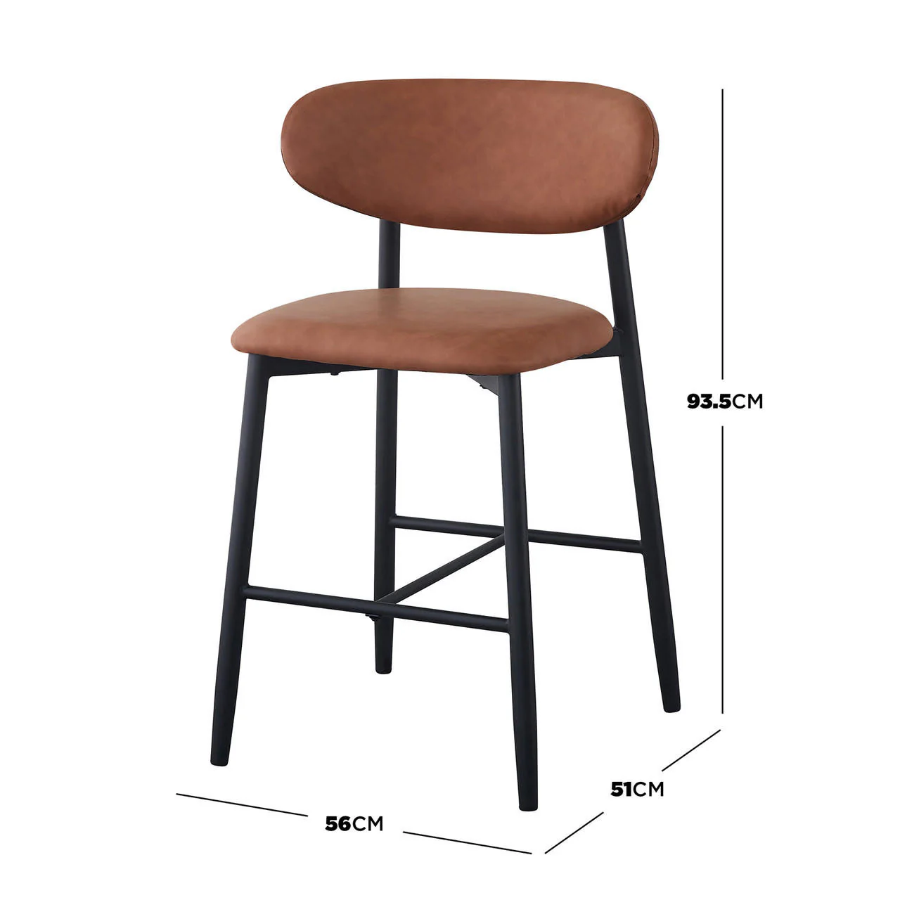 Audrey Curved Bar Stool & Dining Chair Set of 4 in Tan - Image 3