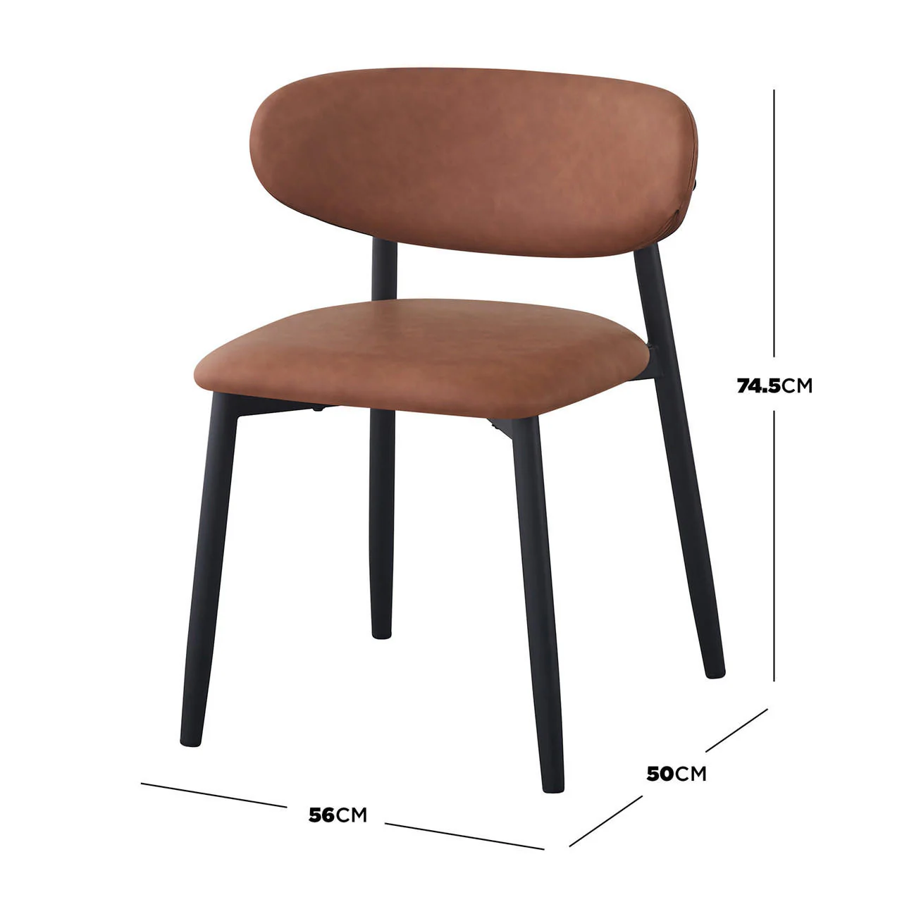 Audrey Curved Bar Stool & Dining Chair Set of 4 in Tan - Image 4