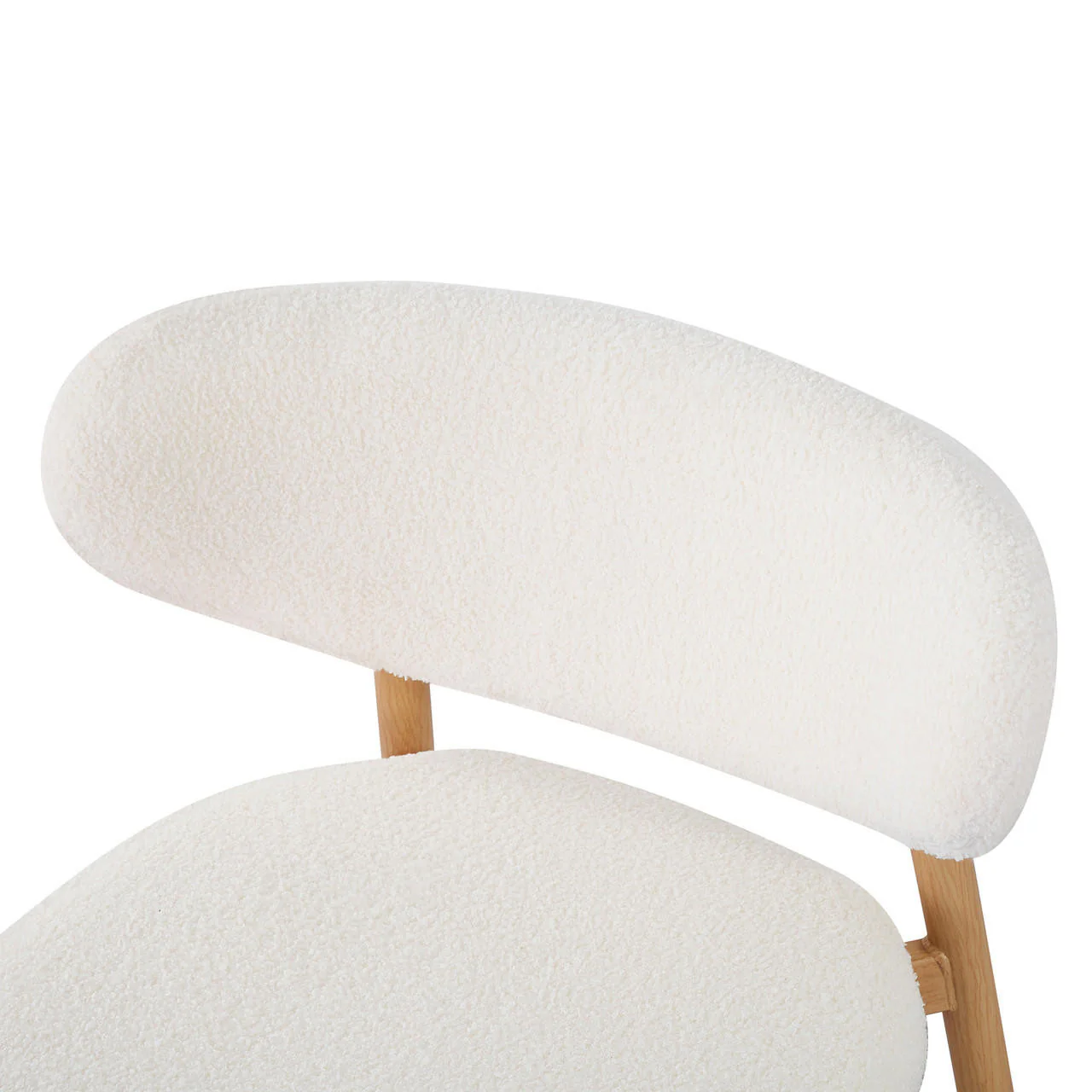 Audrey Curved Fabric Dining Chair Set of 2 in Cream White - Image 11