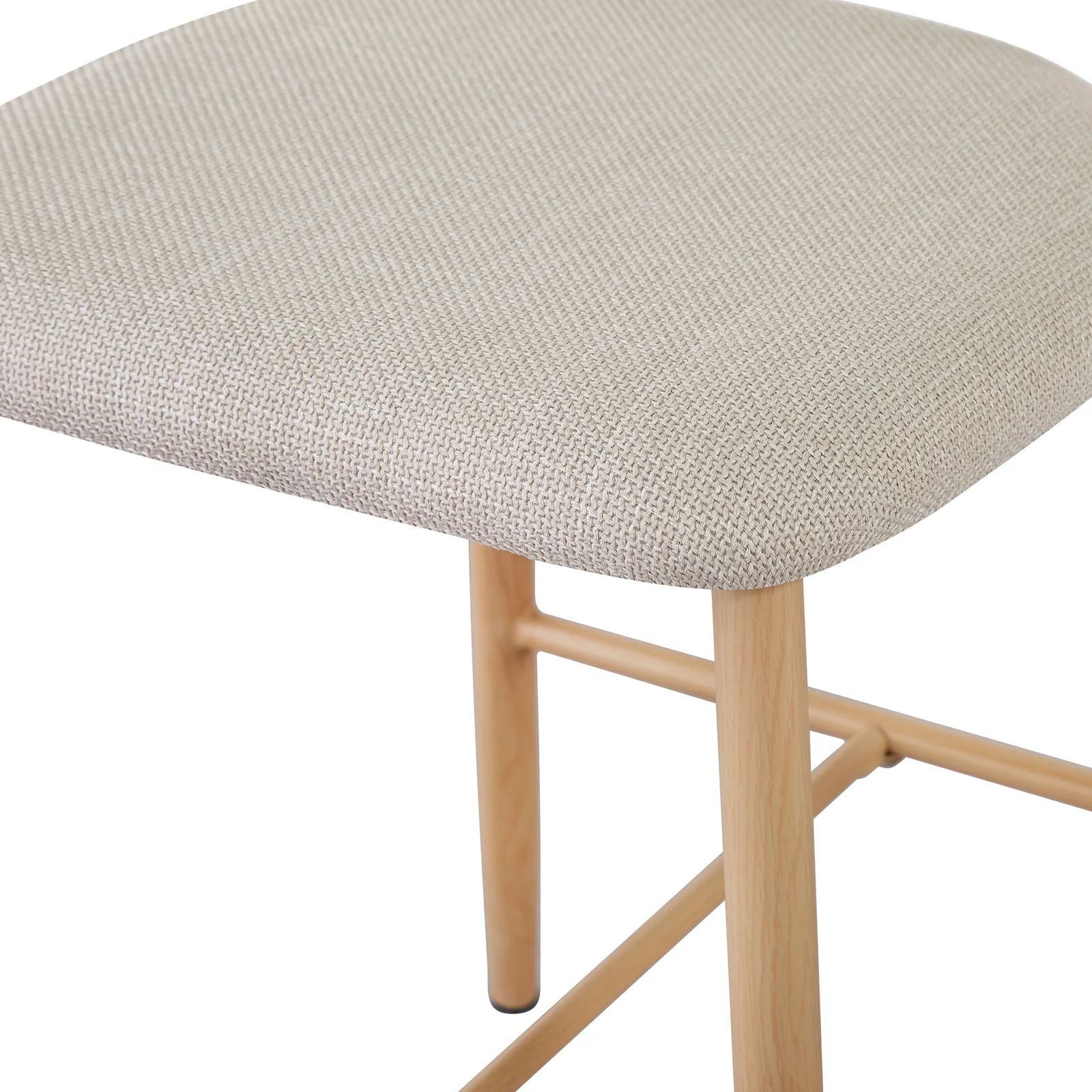 Audrey Curved Linen Barstool Set of 2 in Beige - Image 10