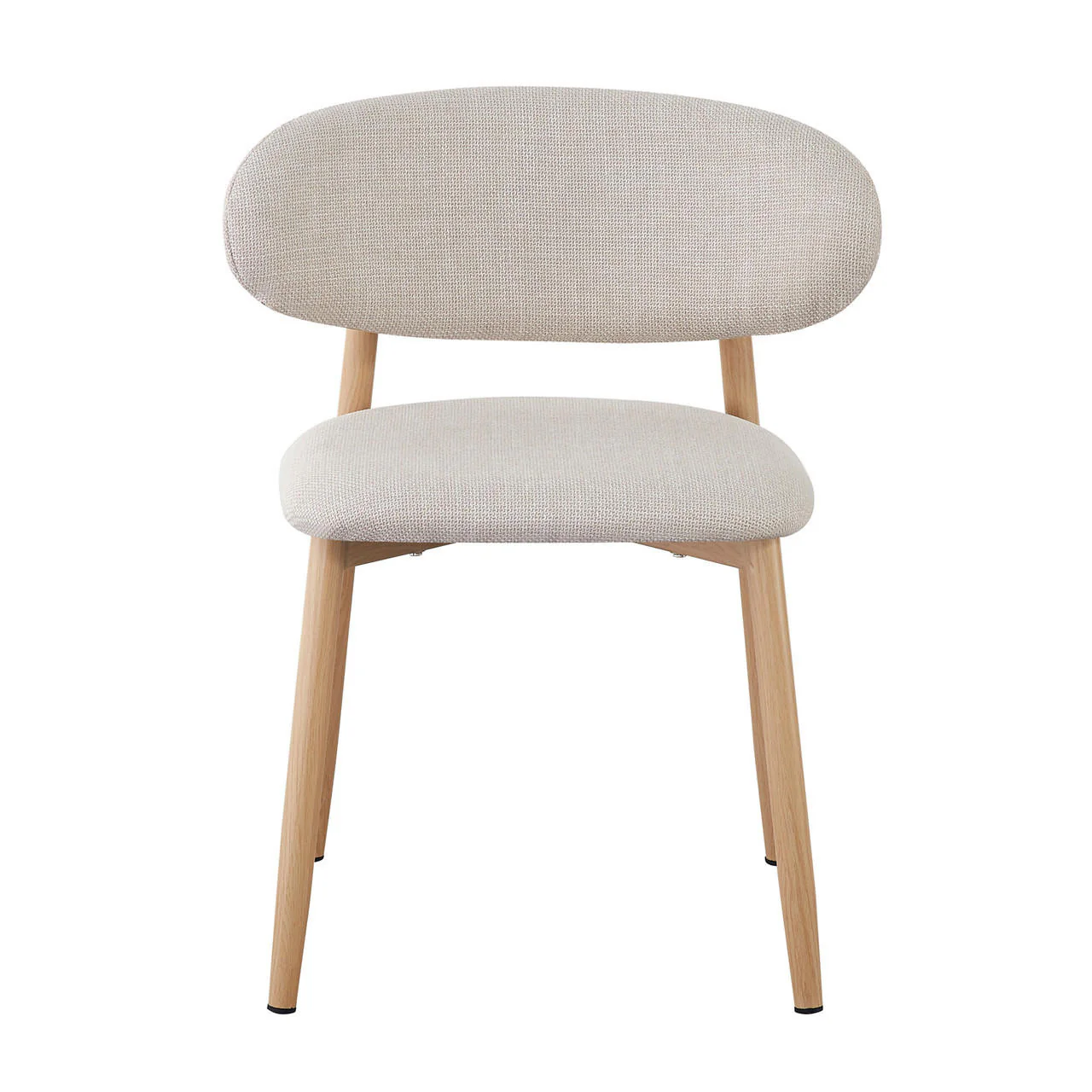 Audrey Curved Fabric Dining Chair Set of 2 in Beige - Image 5