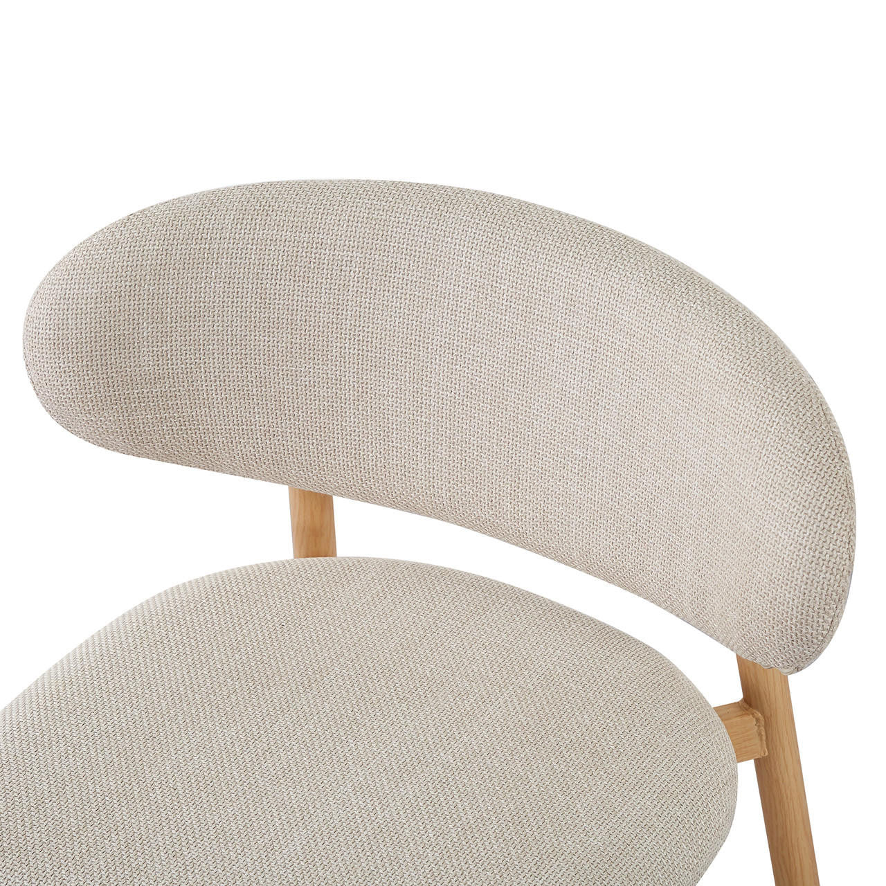 Audrey Curved Fabric Dining Chair Set of 2 in Beige - Image 8