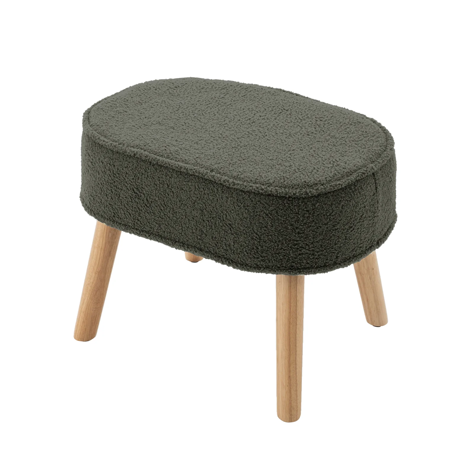 Aura Boucle Rocking Chair with Ottoman in Green - Image 6