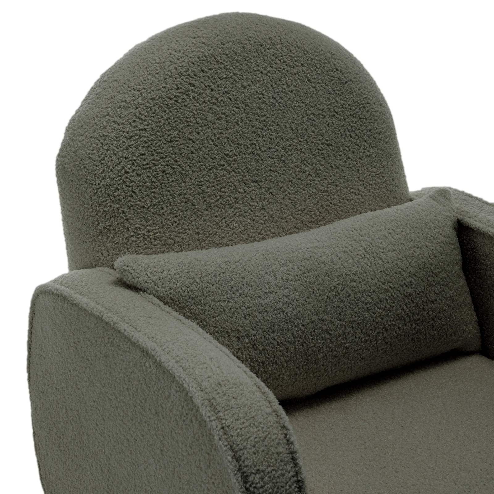 Aura Boucle Rocking Chair with Ottoman in Green - Image 7