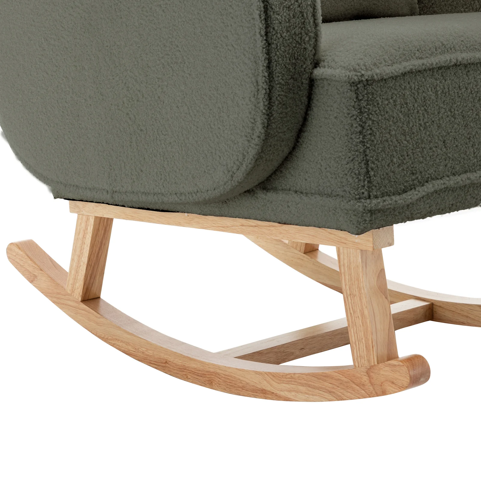 Aura Boucle Rocking Chair with Ottoman in Green - Image 8