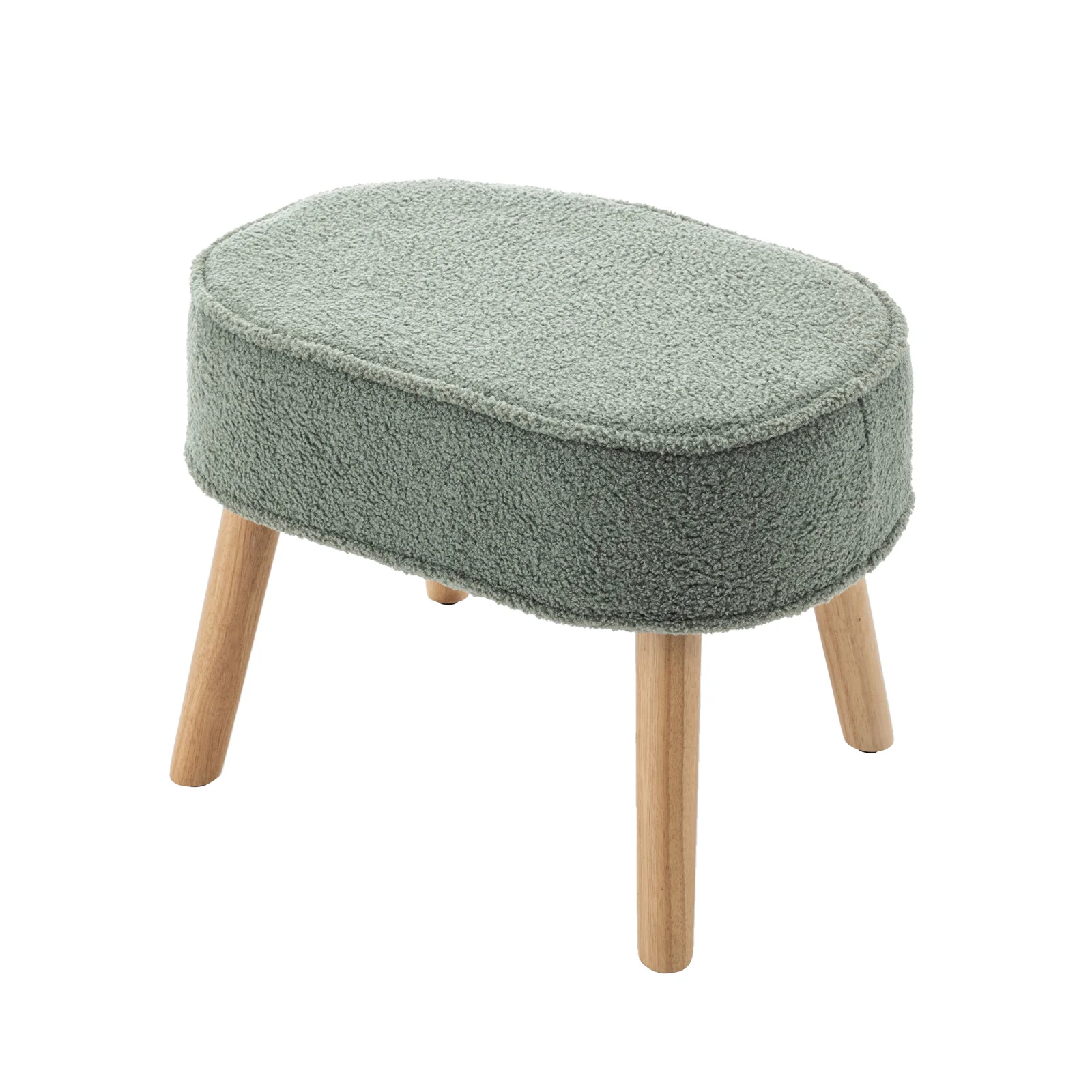 Aura Boucle Rocking Chair with Ottoman in Mint Green - Image 6