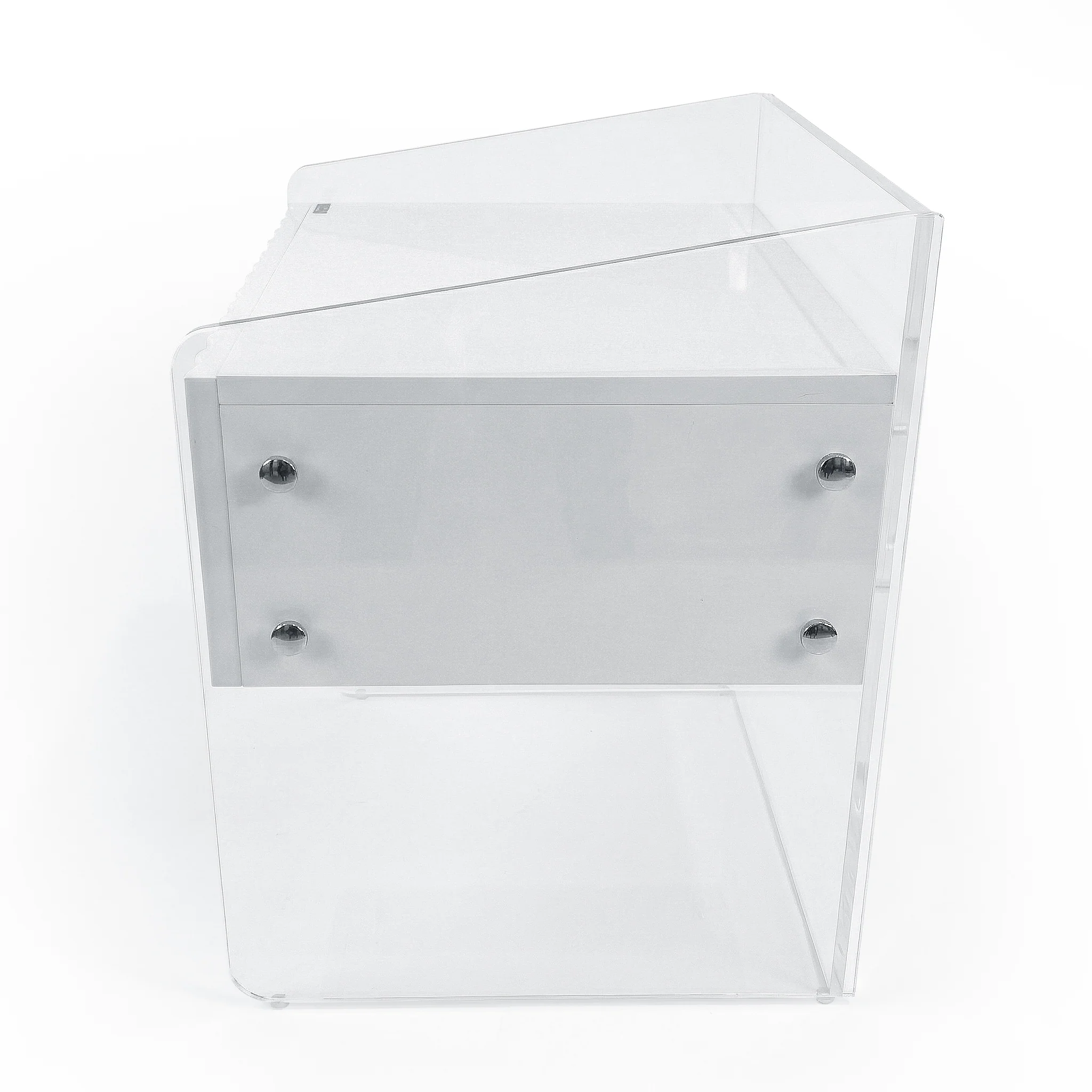 Aurea Fluted Acrylic Bedside Table in White - Image 5