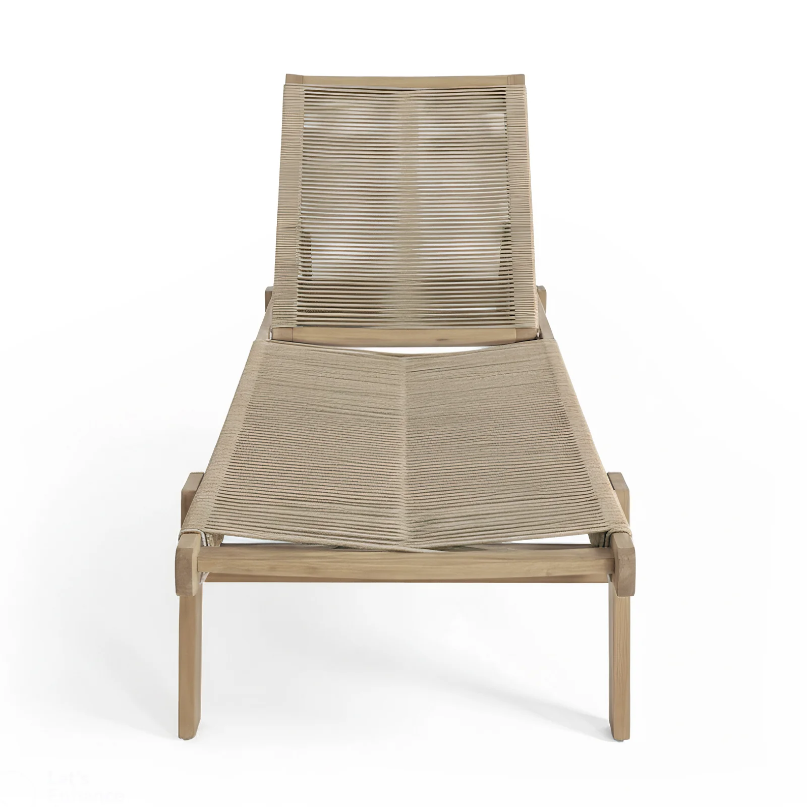 Aureli Hardwood Acacia Reclining Sun Lounger in Beige - Image 5