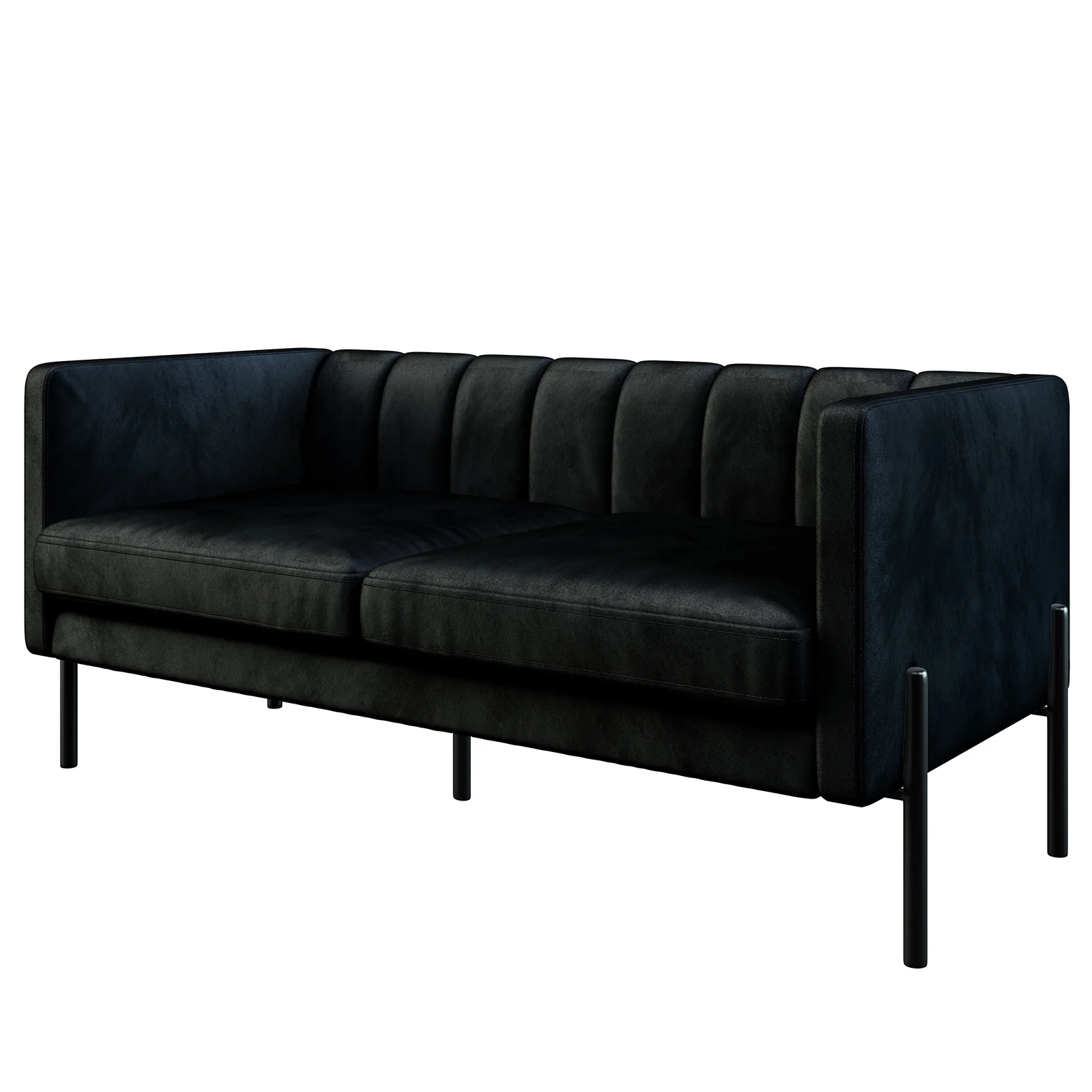 Avian 3 Seater Velvet Sofa Set with Steel Legs in Black - Image 6
