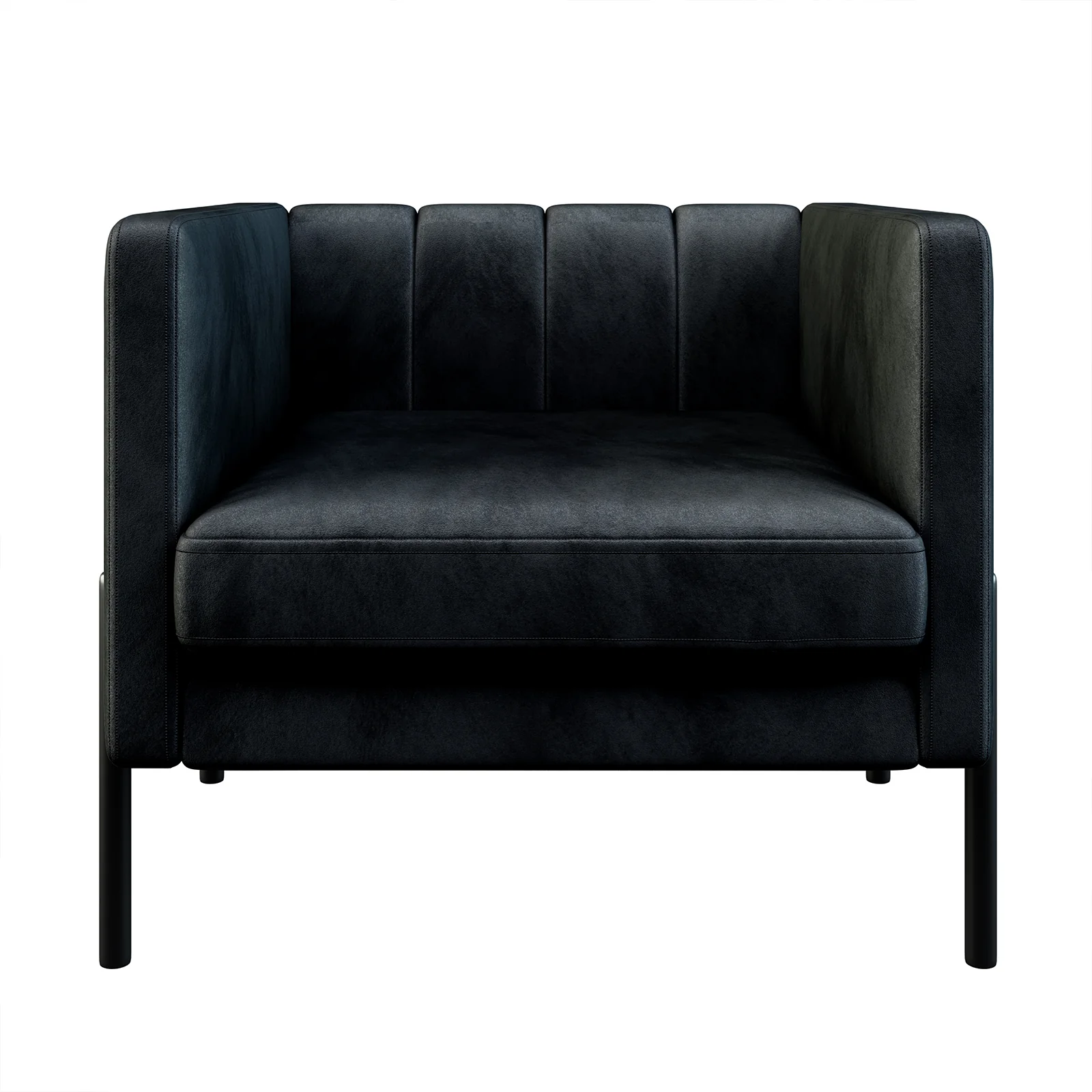 Avian 3 Seater Velvet Sofa Set with Steel Legs in Black - Image 7
