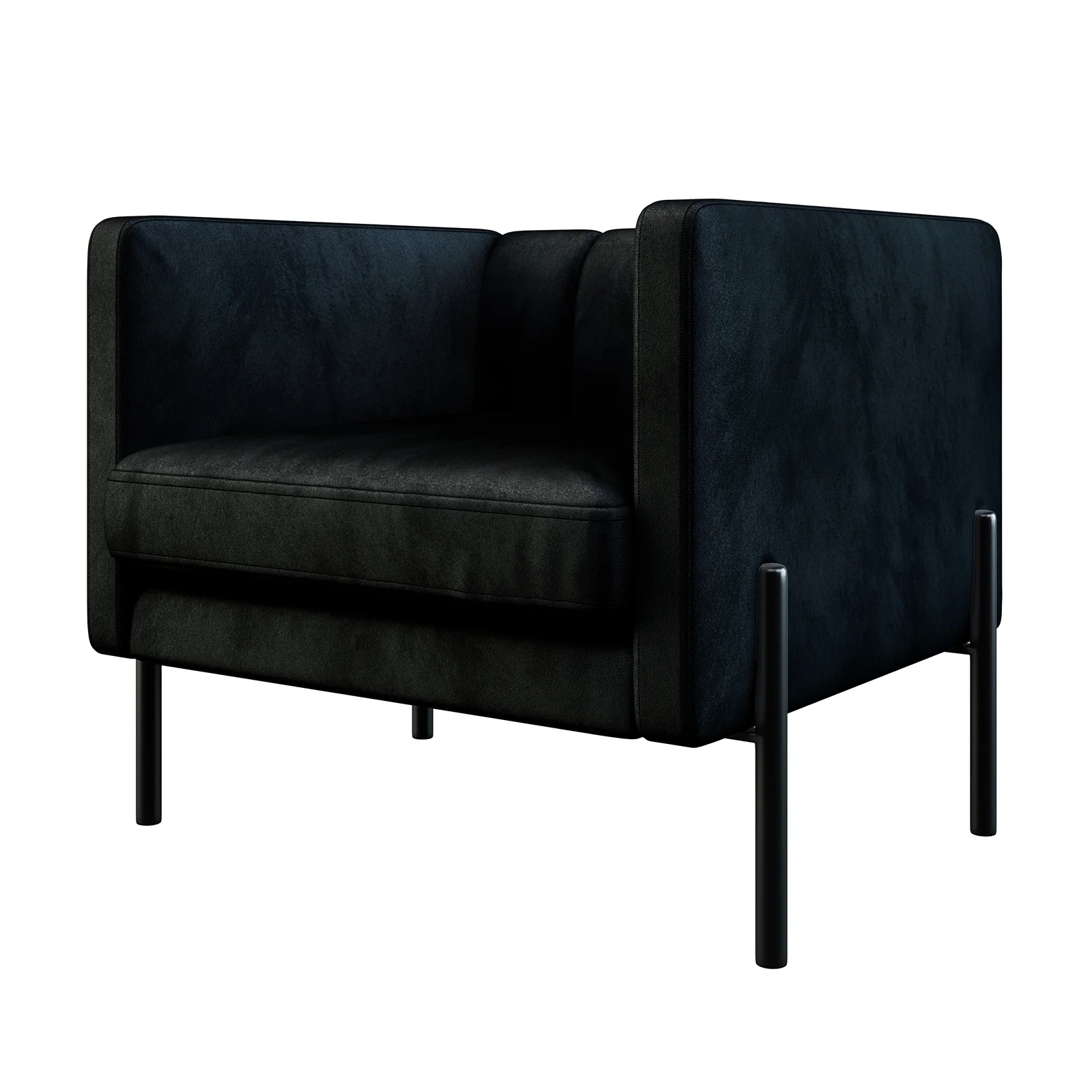 Avian 3 Seater Velvet Sofa Set with Steel Legs in Black - Image 8