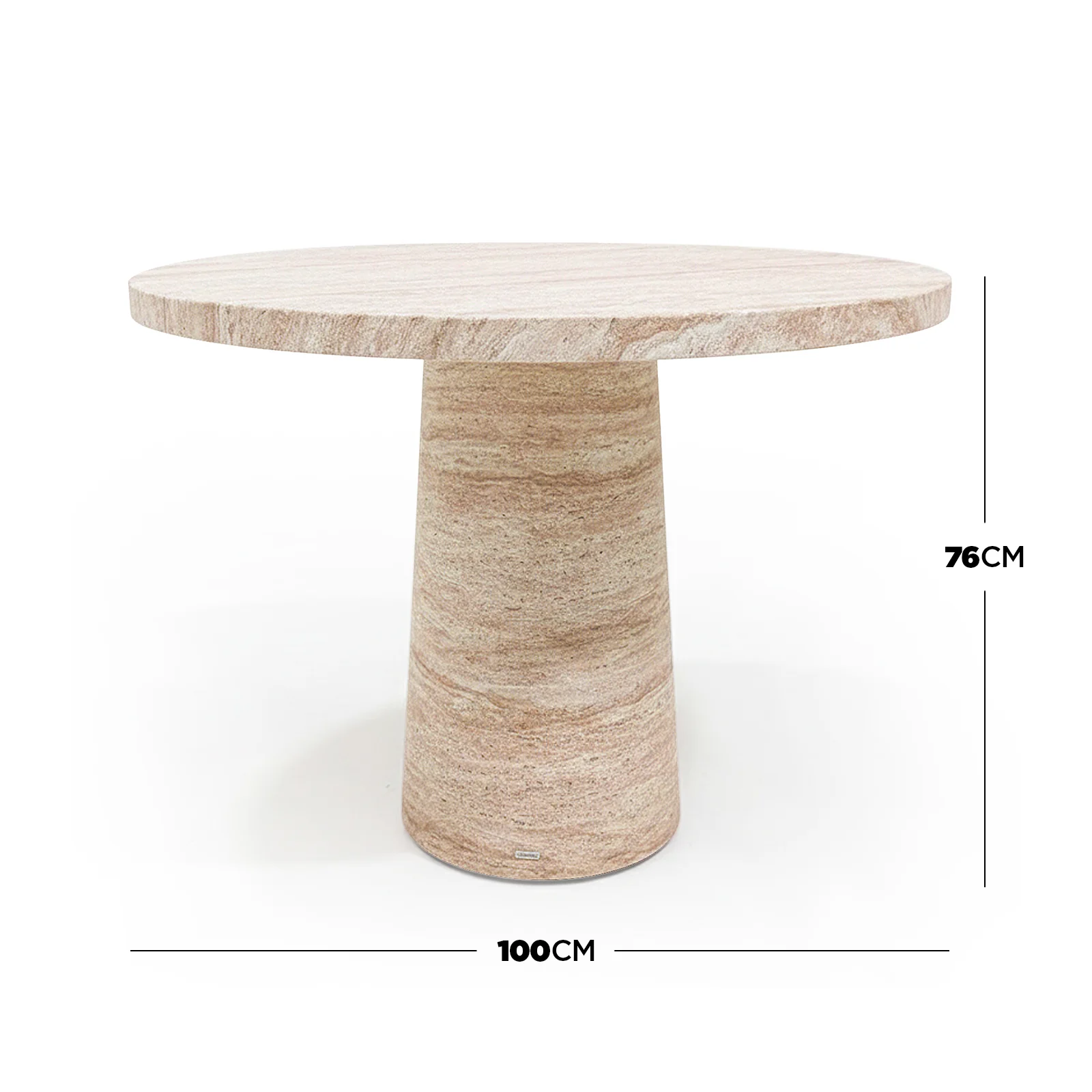 Avlon Round Concrete Dining Table in Travertine - Image 3