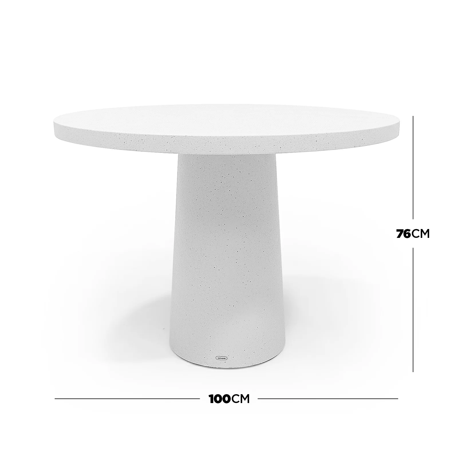 Avlon Round Concrete Dining Table in White - Image 3