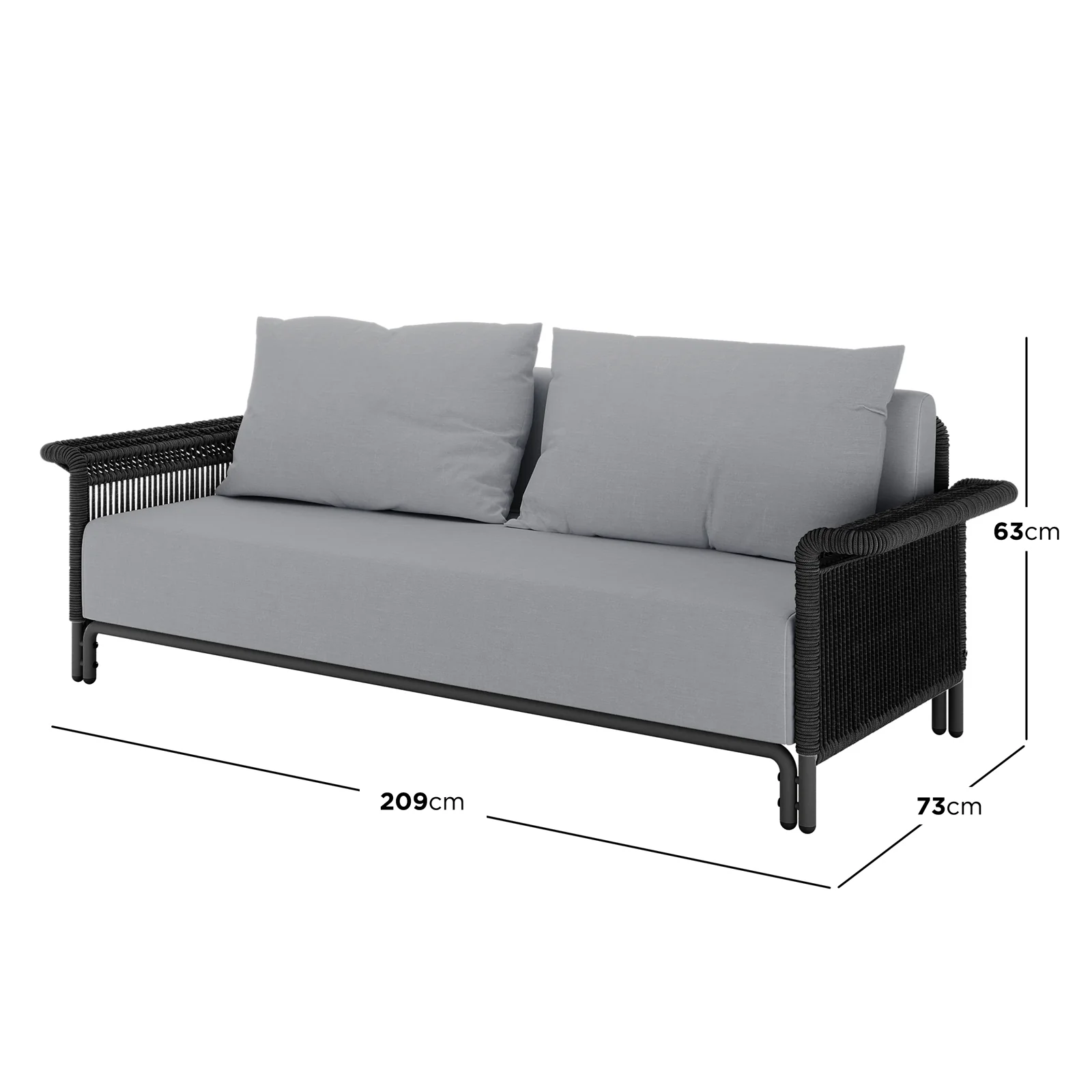 Avon 4 Seater Premium Rattan Outdoor Sofa Set in Grey - Image 15