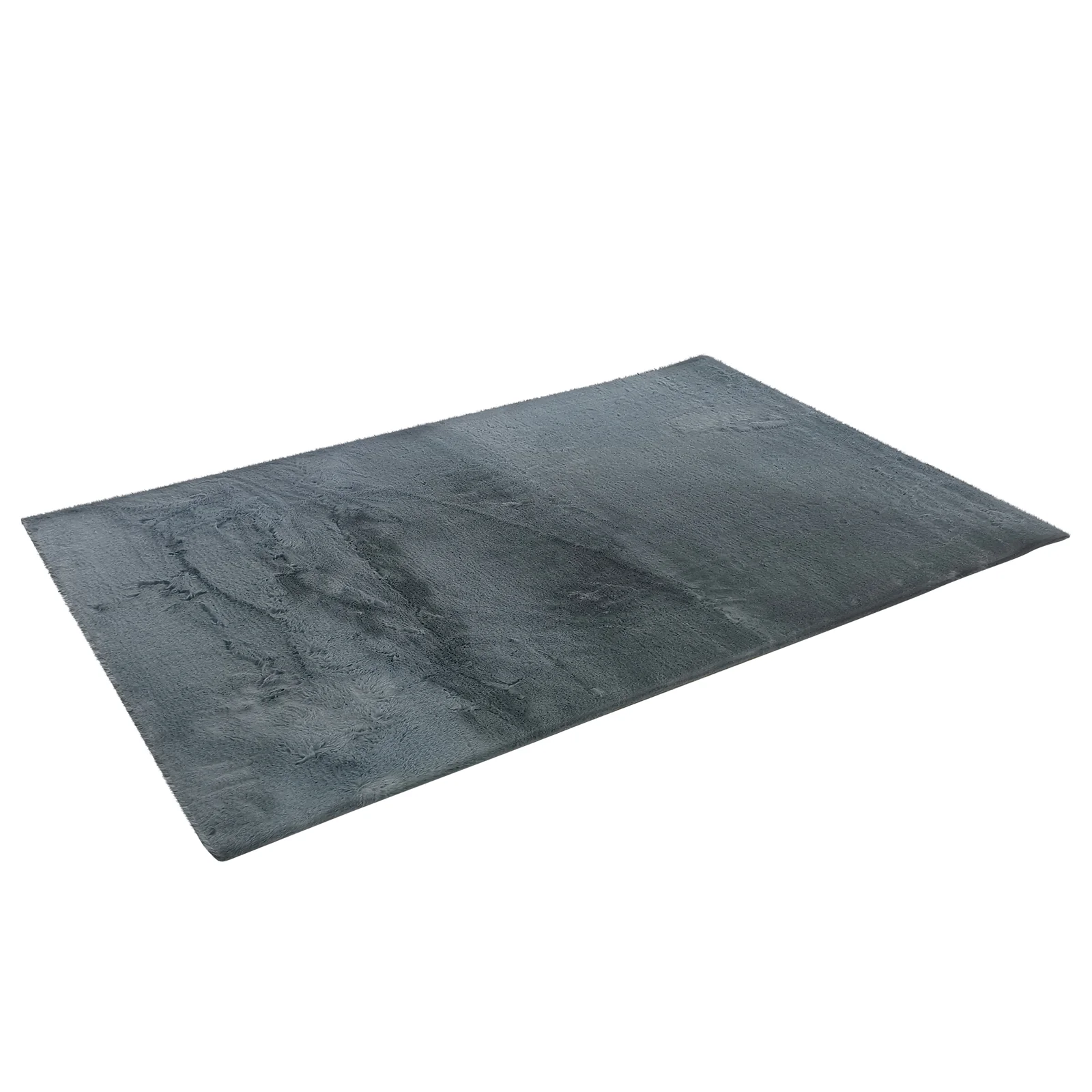 Azaliya 120x180cm Faux Rabbit Fur Floor Rug in Dark Grey - Image 4