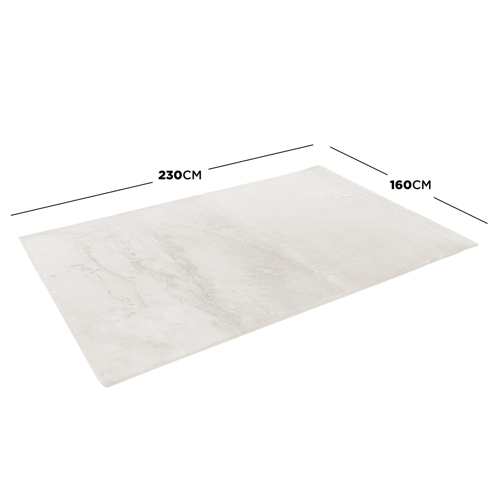 Azaliya 160x230cm Faux Rabbit Fur Floor Rug in Cream White - Image 3