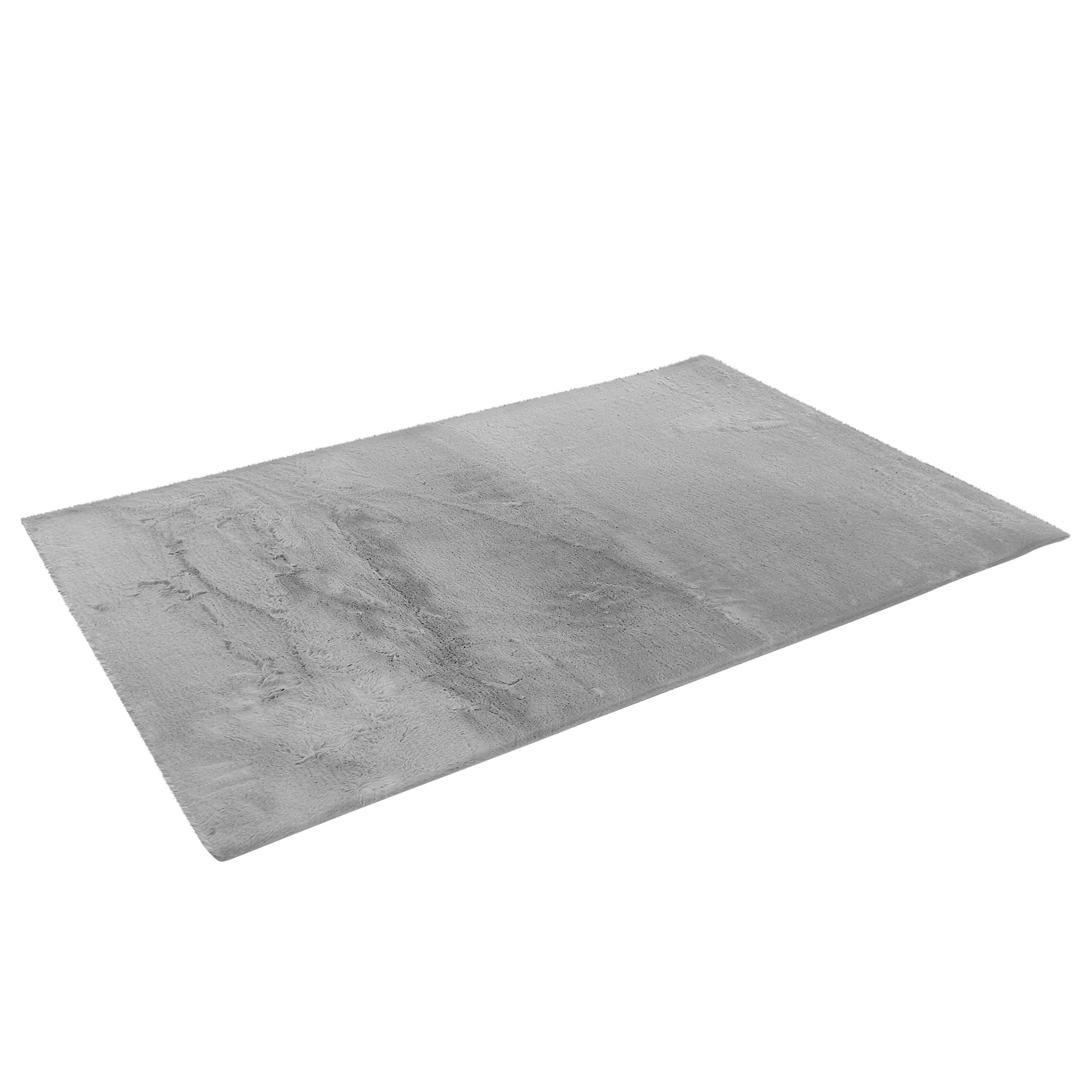 Azaliya 160x230cm Faux Rabbit Fur Floor Rug in Silver - Image 4