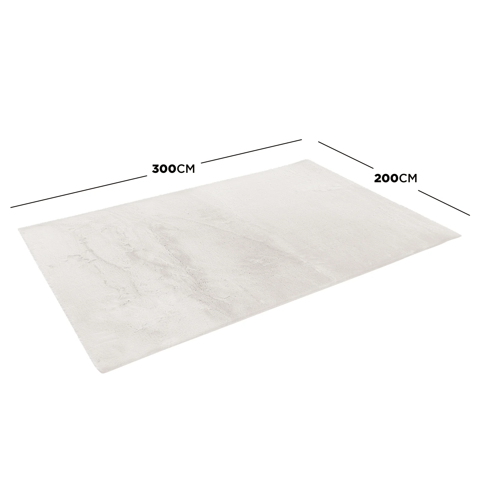Azaliya 200x300cm Faux Rabbit Fur Floor Rug in Cream White - Image 3